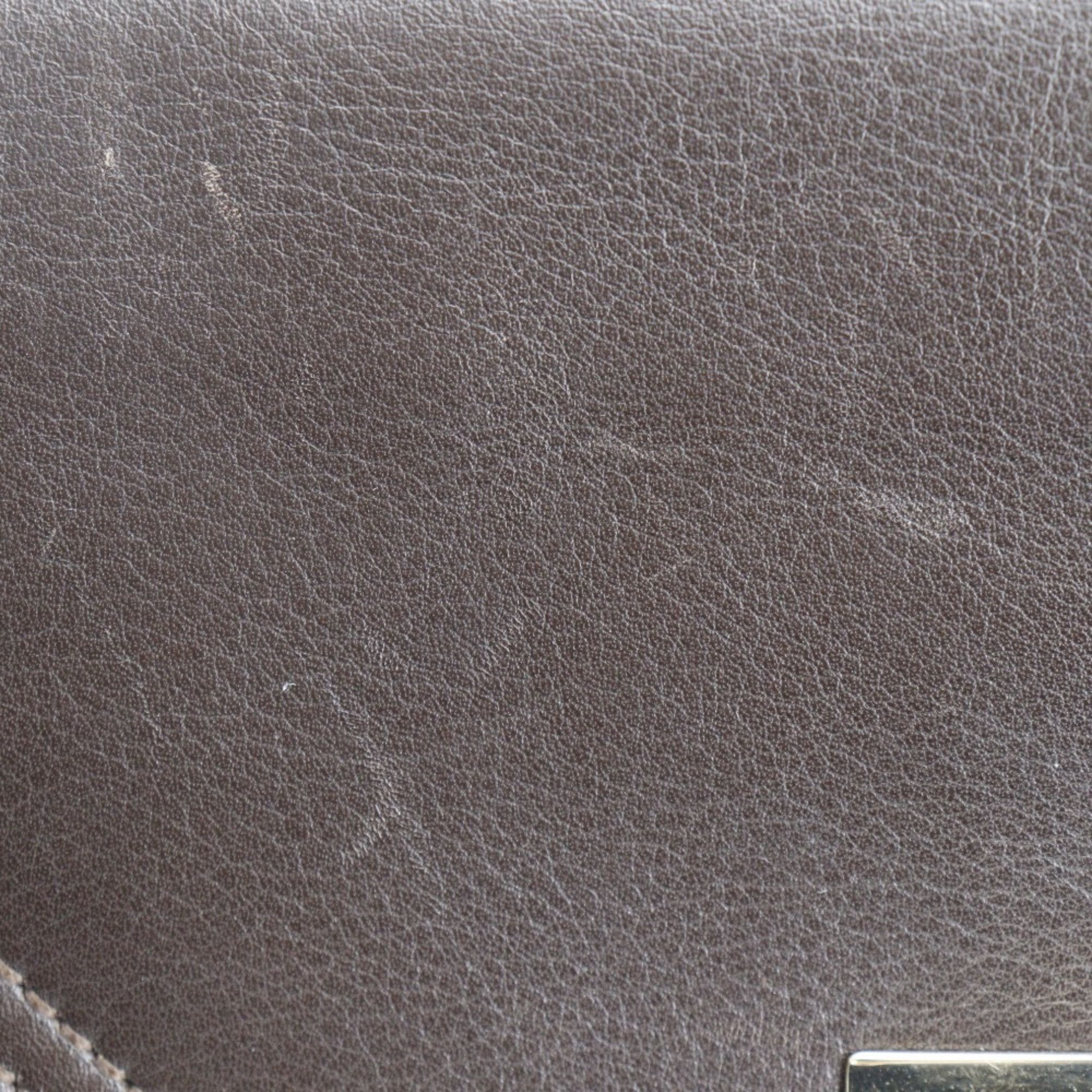 Salvatore Ferragamo Salvatore Ferragamo Gancini Shoulder Bag EZ-21 4887 Mouton Brown Flap Women's Size ONE SIZE - 6 Thumbnail