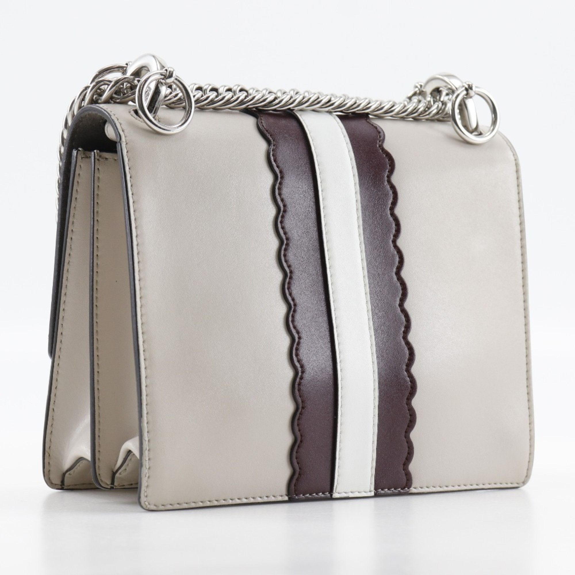 Fendi FENDI Canai Shoulder Bag Studs 8M0381-9JU Calf Beige Flap Mini Women's Size ONE SIZE - 3 Thumbnail