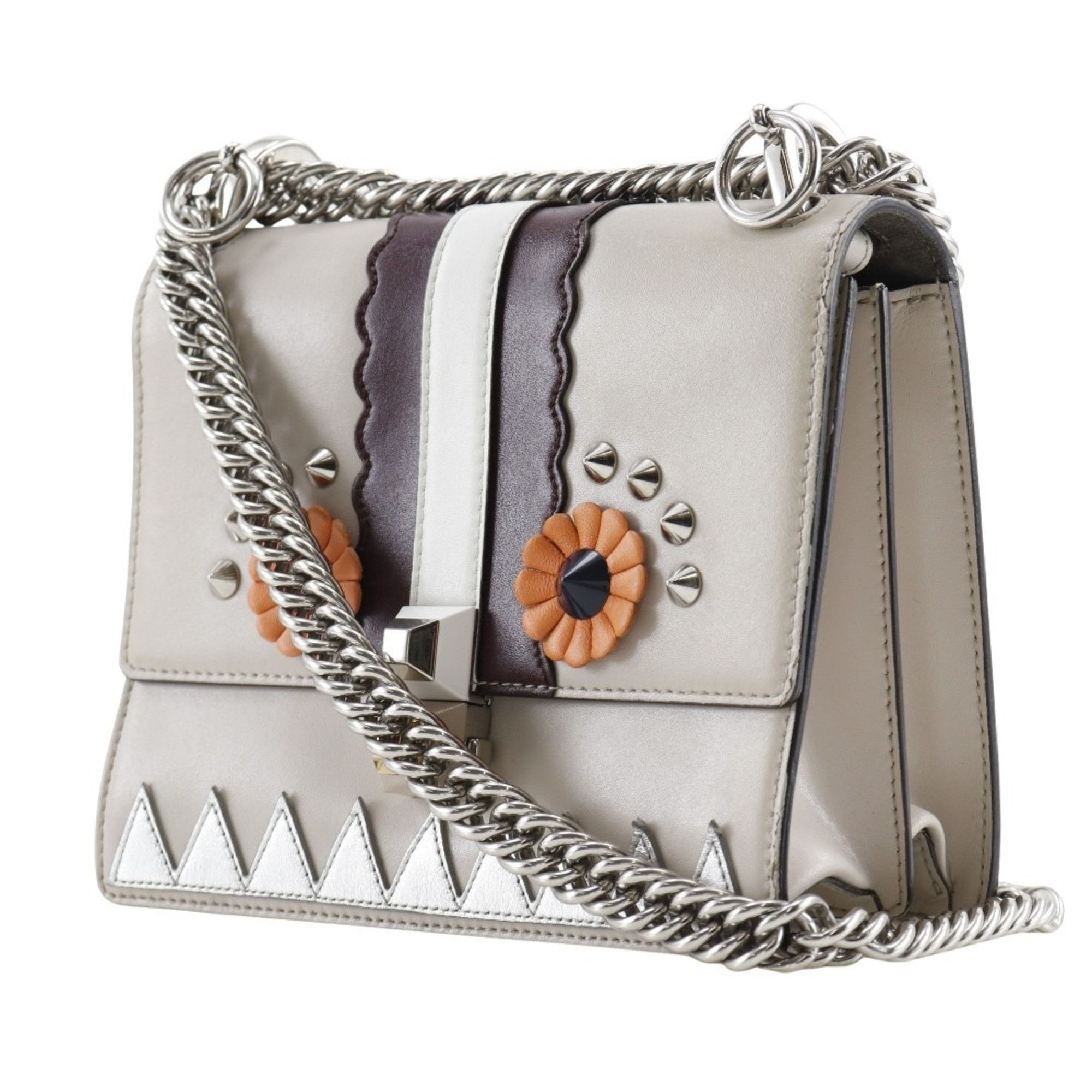 Fendi FENDI Canai Shoulder Bag Studs 8M0381-9JU Calf Beige Flap Mini Women's Size ONE SIZE - 2 Thumbnail