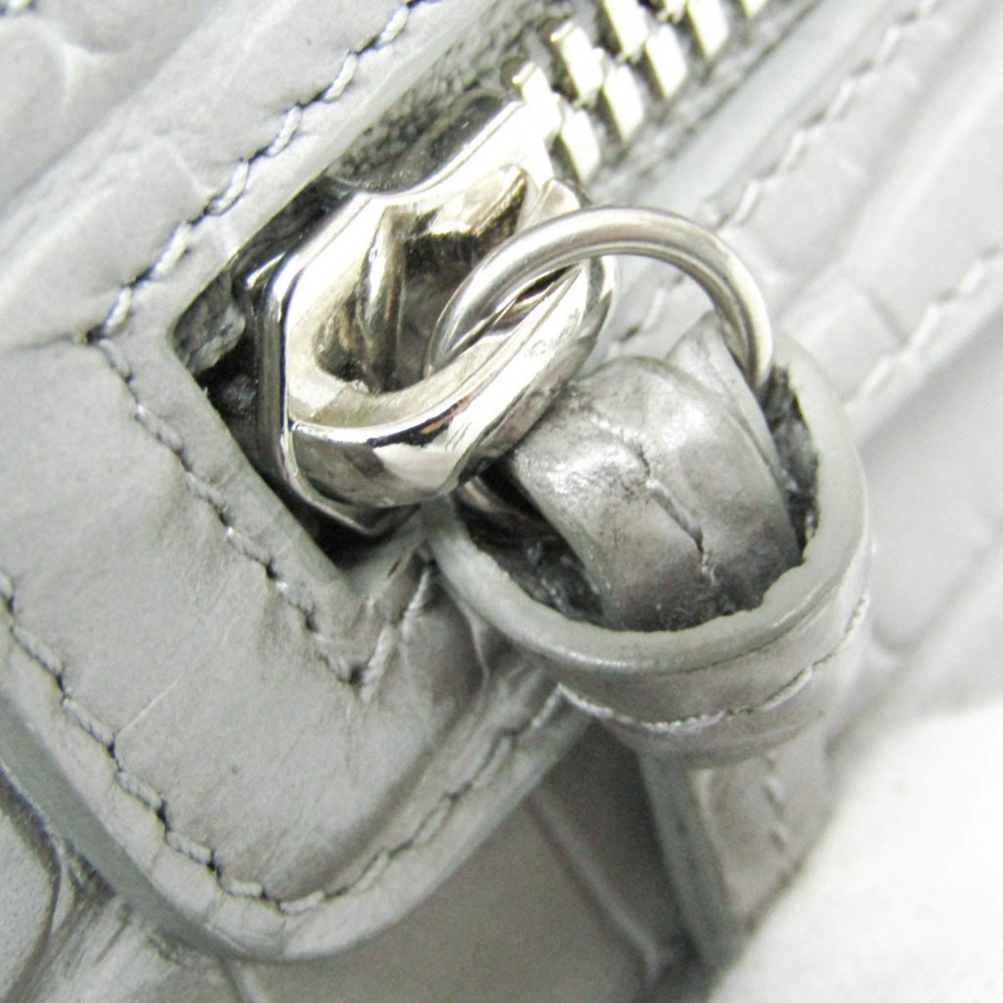 Balenciaga Balenciaga 655247 Women's Leather Shoulder Bag Gray Size ONE SIZE - 10 Thumbnail