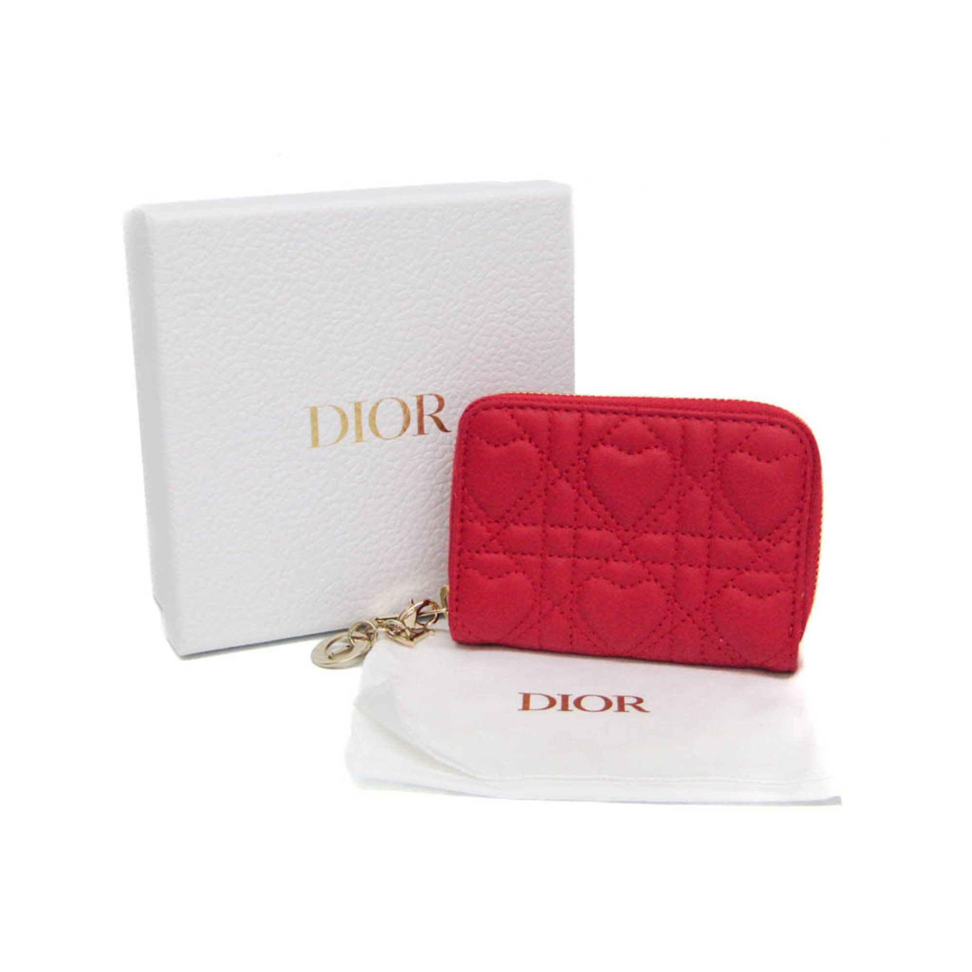 Dior Christian Dior Lady Dior S0985ONHG Women's Leather Coin Purse/coin Case Red Color Size ONE SIZE - 2 Thumbnail