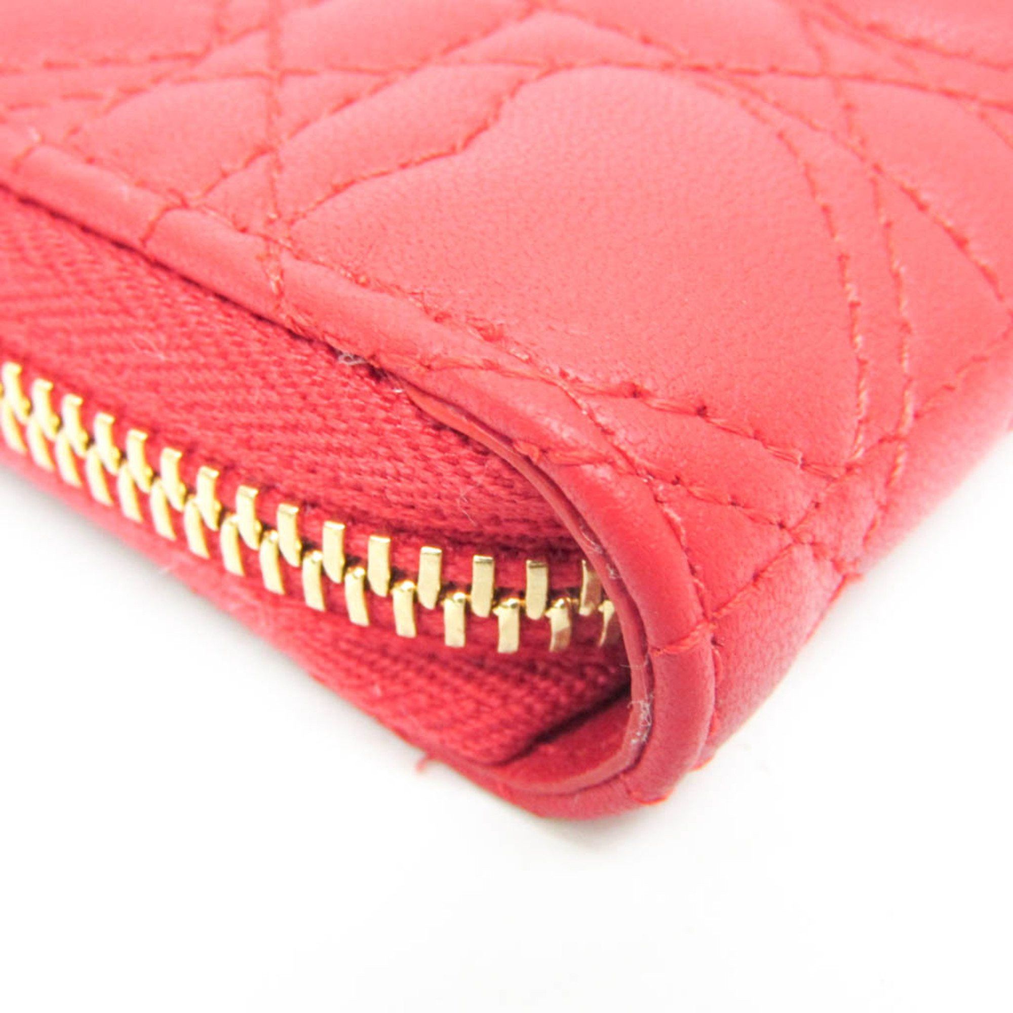Dior Christian Dior Lady Dior S0985ONHG Women's Leather Coin Purse/coin Case Red Color Size ONE SIZE - 5 Thumbnail