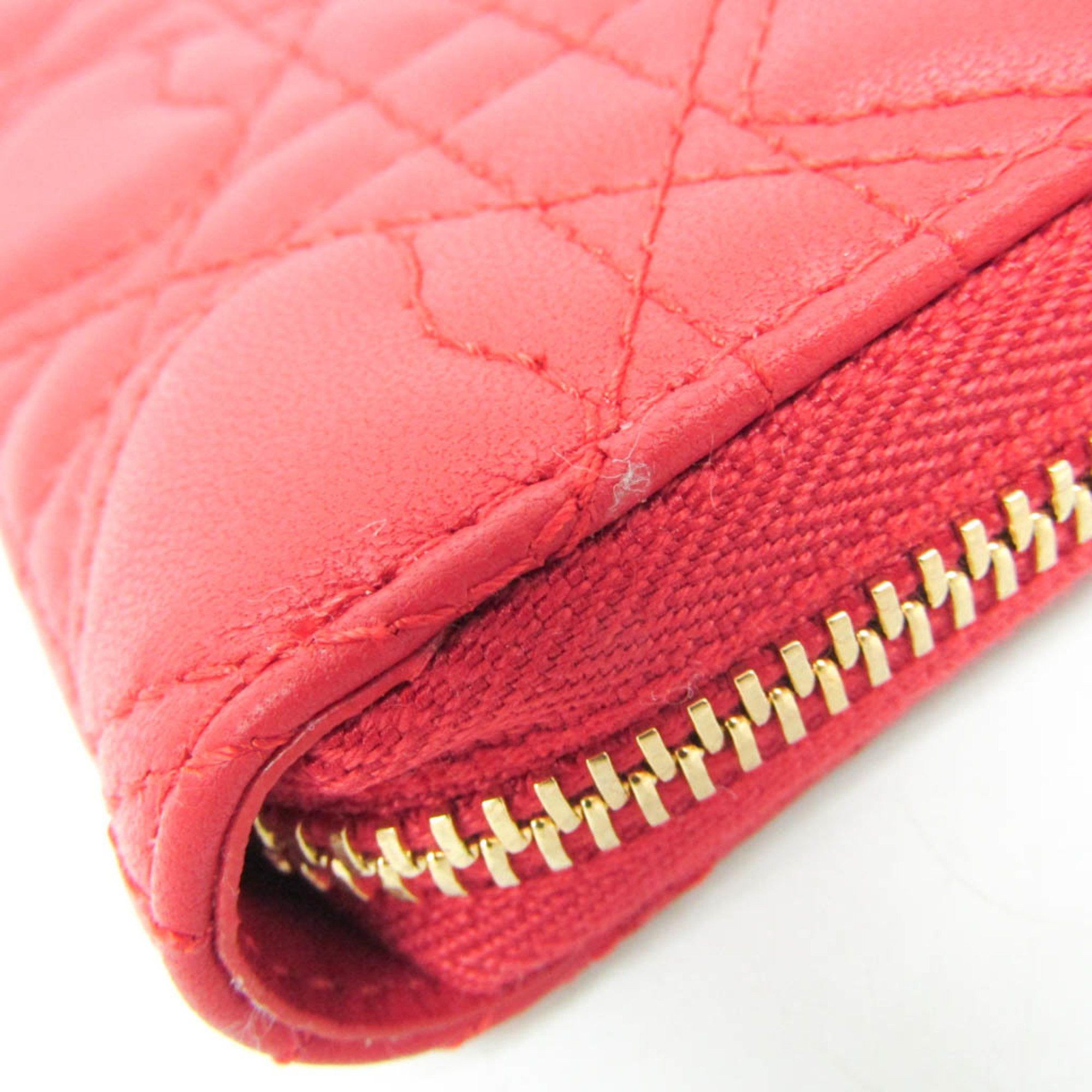 Dior Christian Dior Lady Dior S0985ONHG Women's Leather Coin Purse/coin Case Red Color Size ONE SIZE - 6 Thumbnail