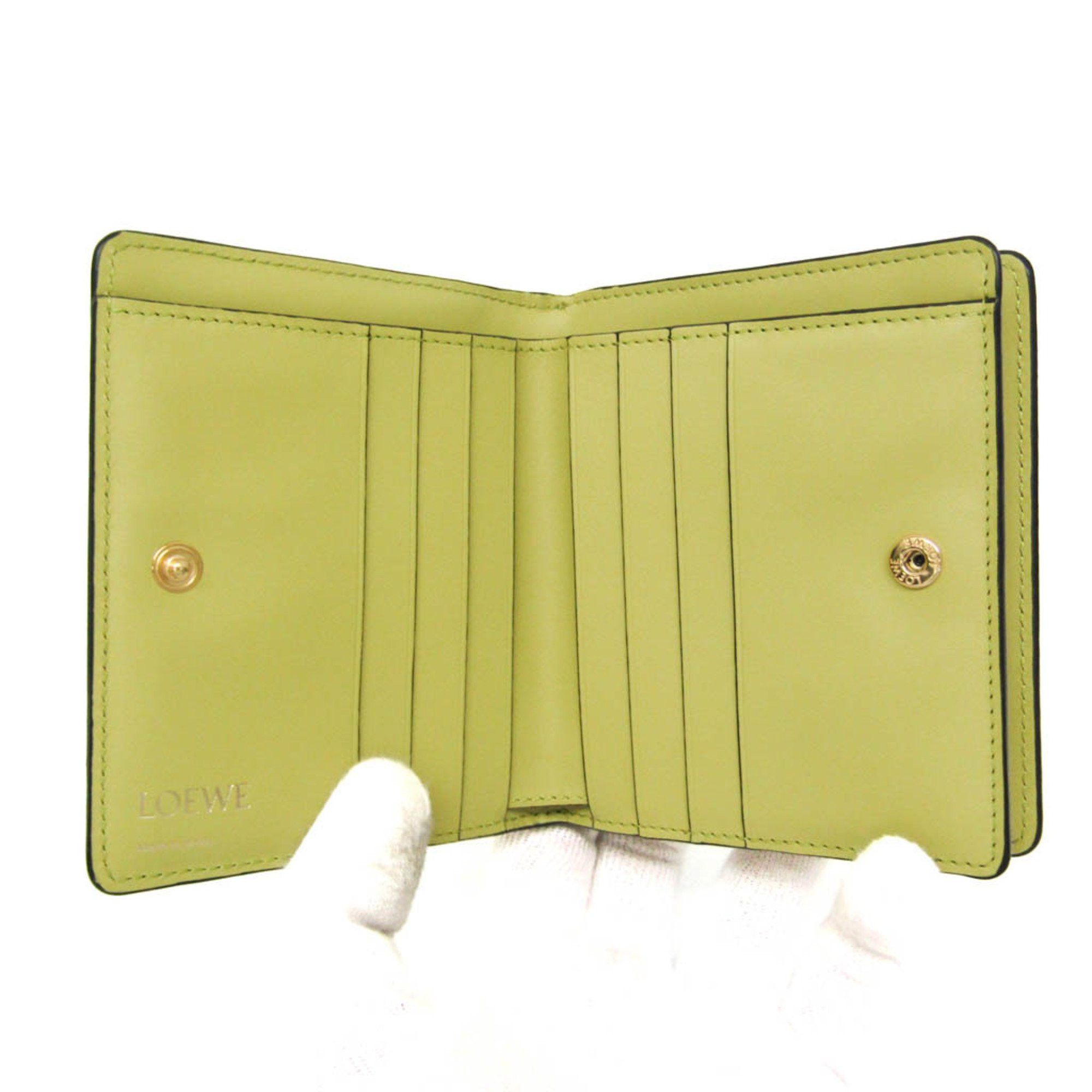 Loewe Loewe Repeat Anagramm Women's Leather Wallet (bi-fold) Green,Yellow Size ONE SIZE - 3 Thumbnail