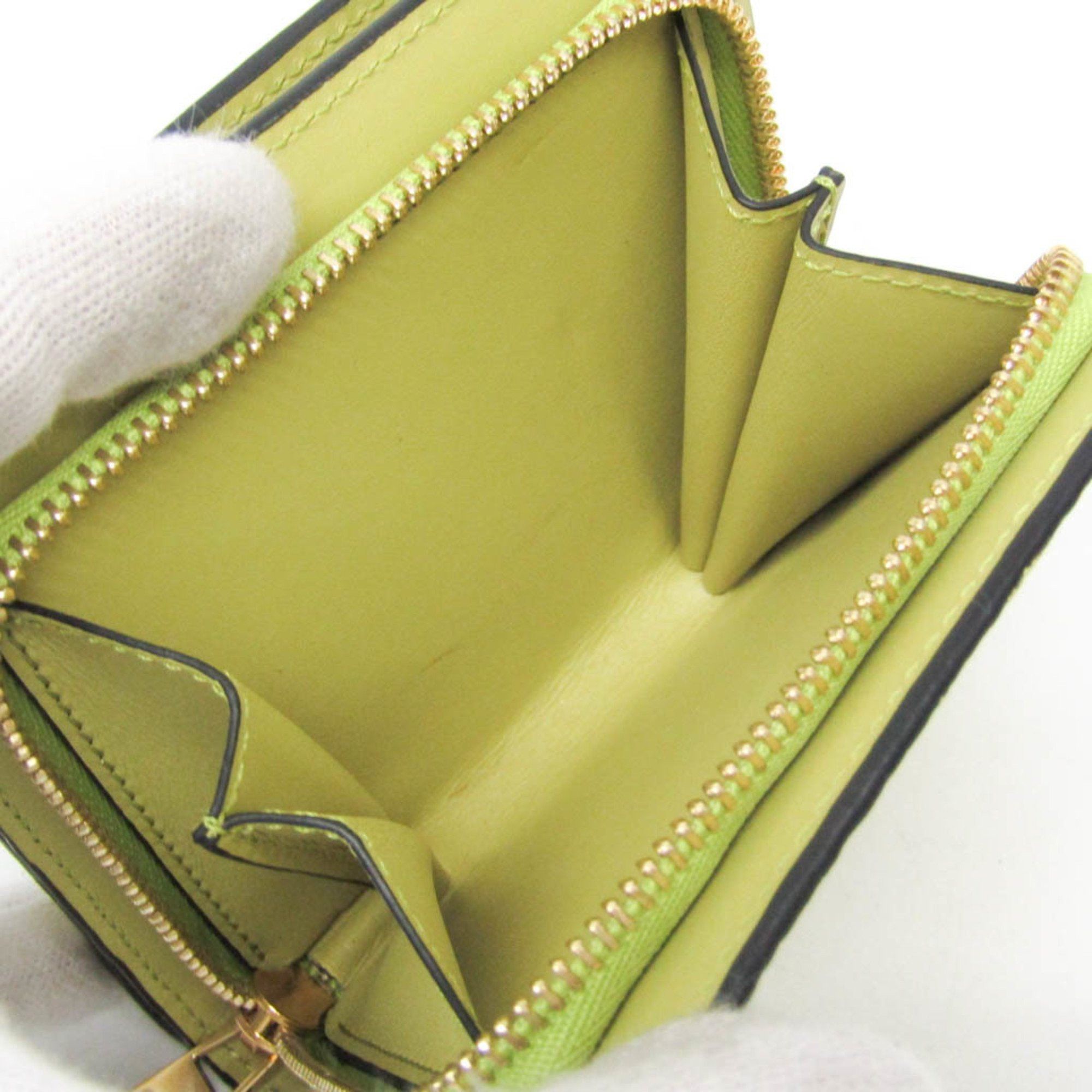 Loewe Loewe Repeat Anagramm Women's Leather Wallet (bi-fold) Green,Yellow Size ONE SIZE - 7 Thumbnail