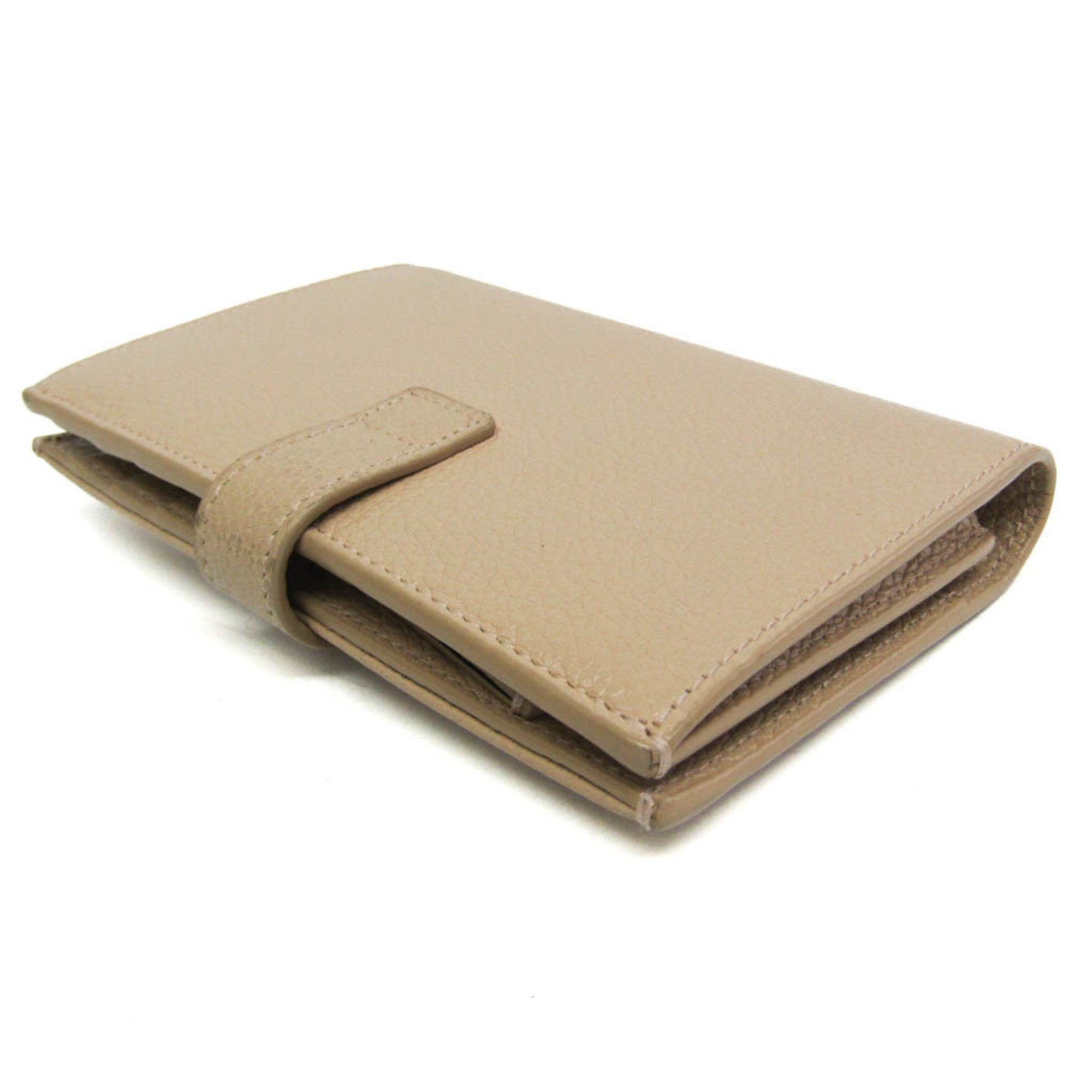 Saint Laurent Paris Saint Laurent 505011 Women's Leather Middle Wallet (bi-fold) Beige Size ONE SIZE - 3 Thumbnail