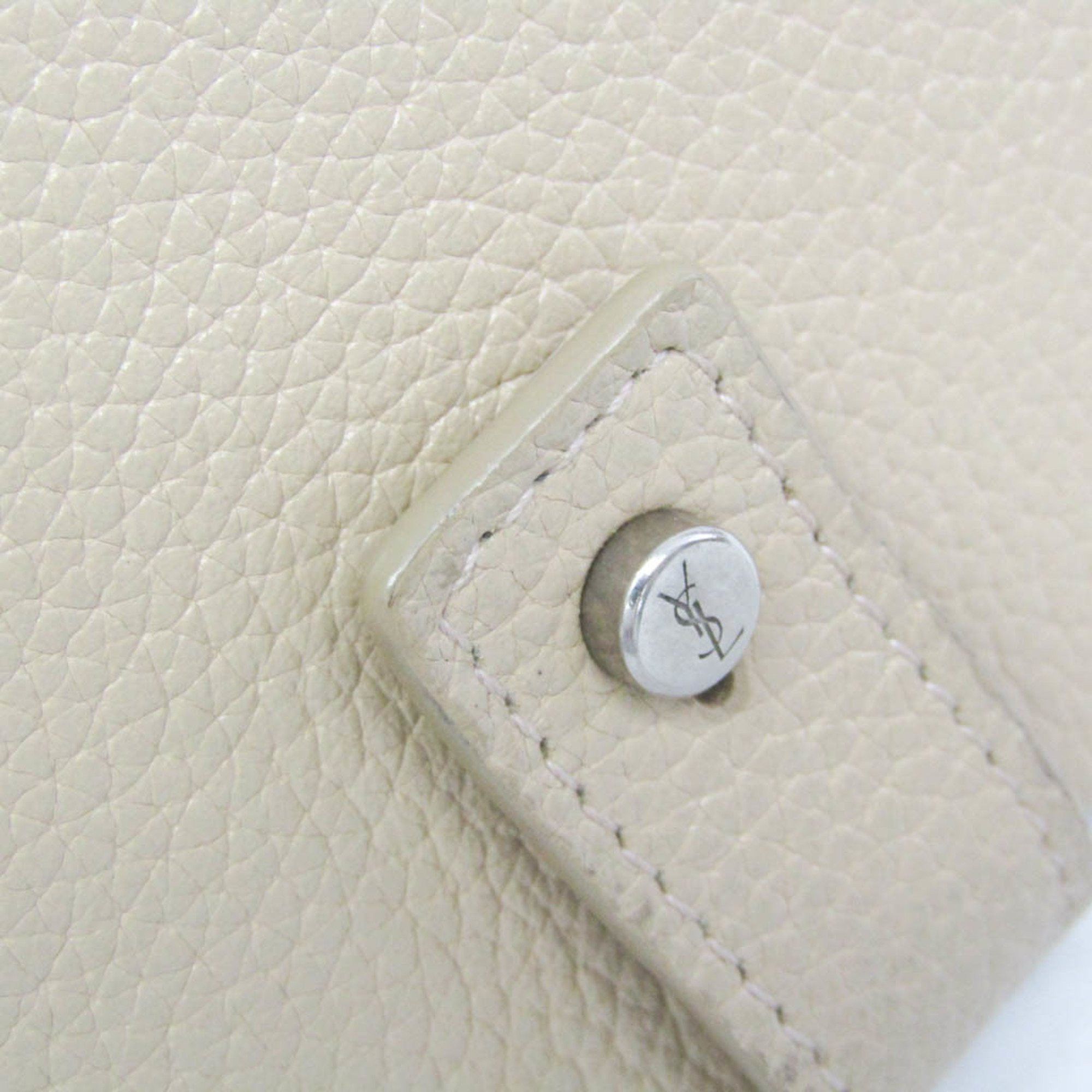 Saint Laurent Paris Saint Laurent 505011 Women's Leather Middle Wallet (bi-fold) Beige Size ONE SIZE - 8 Thumbnail