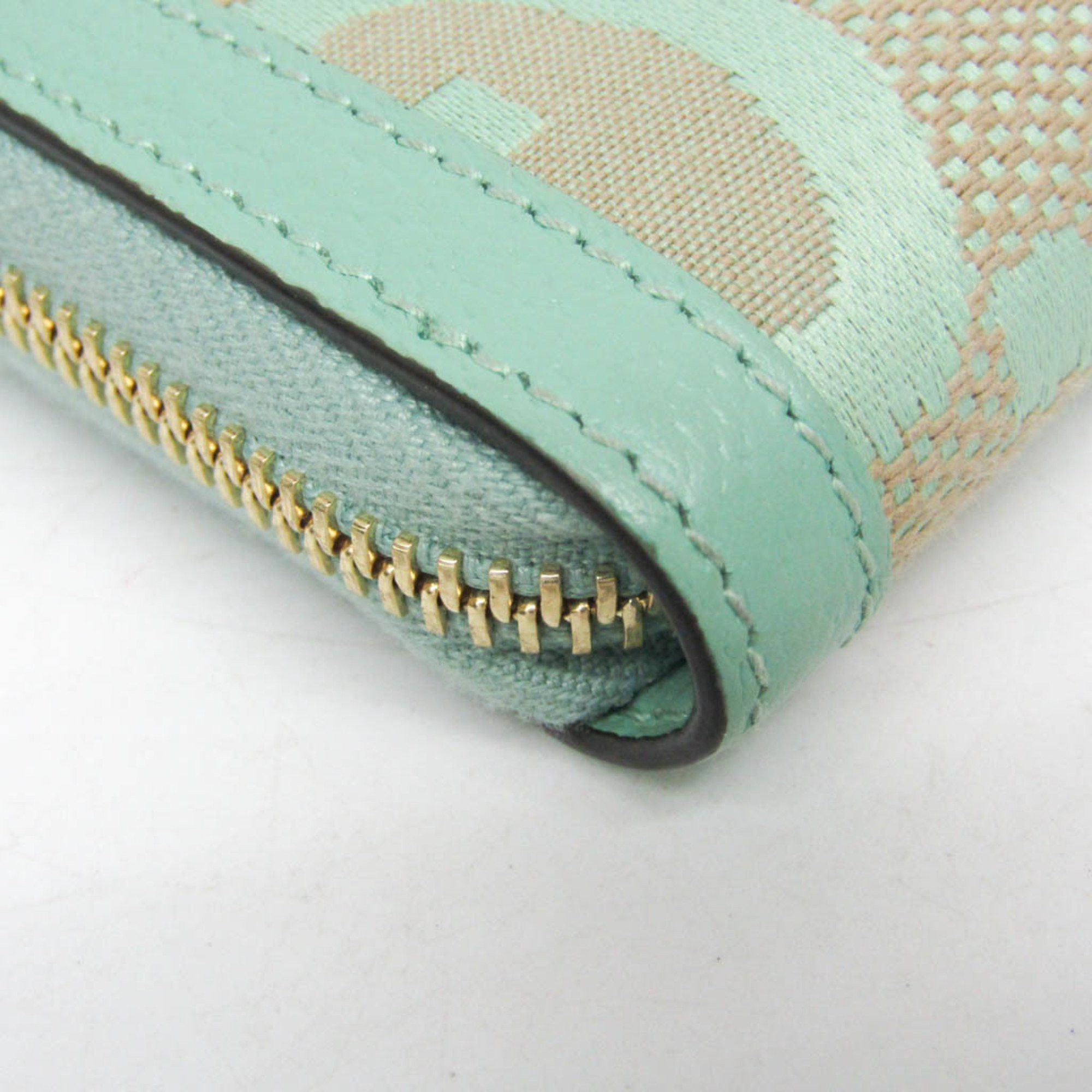 Gucci Gucci Jumbo GG Coin Case 726503 Leather Canvas Card Case Beige,Green Size ONE SIZE - 5 Thumbnail