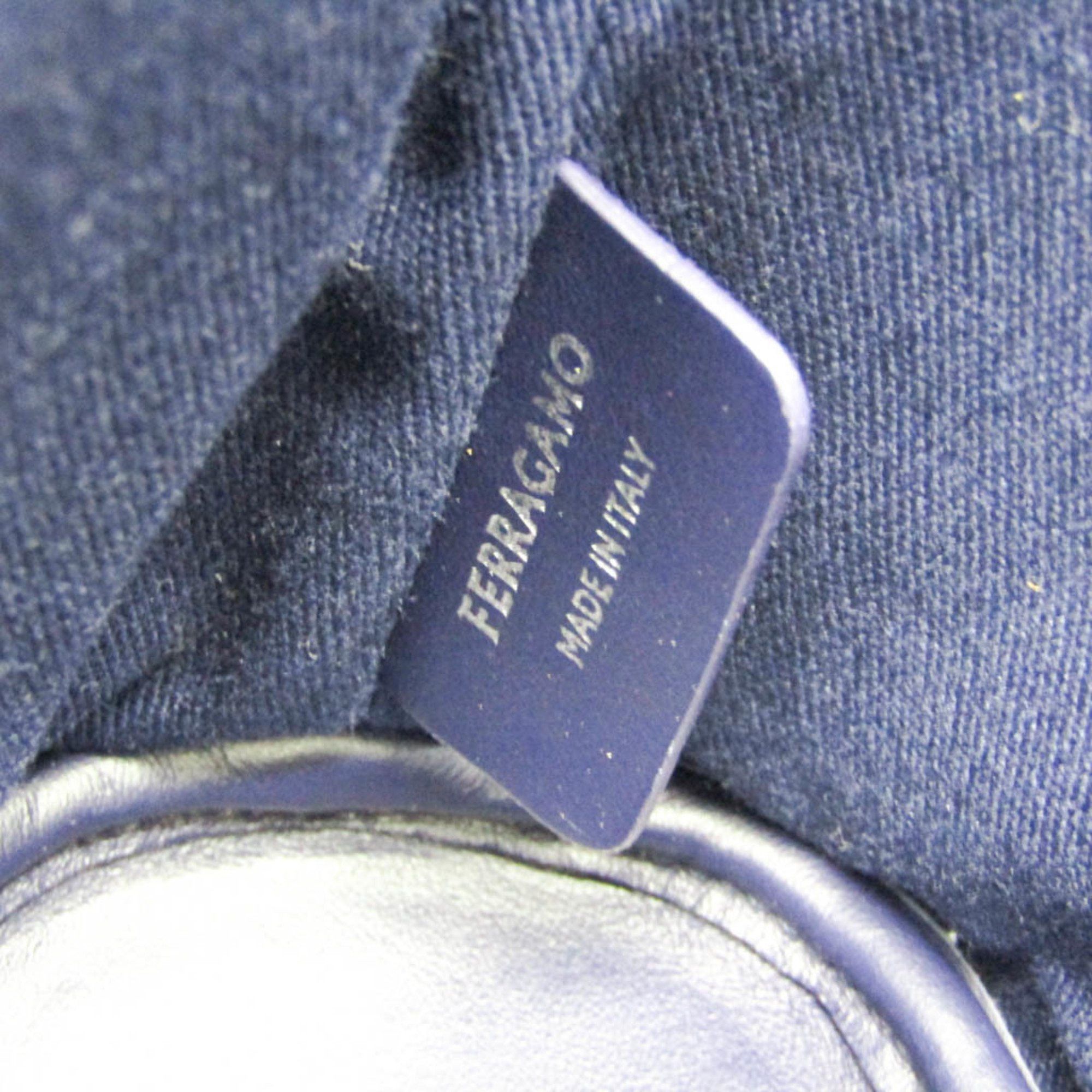 Salvatore Ferragamo Salvatore Ferragamo Logo EE-24 1638 Women,Men Leather,Cotton Pouch Cream,Navy Size ONE SIZE - 11 Thumbnail