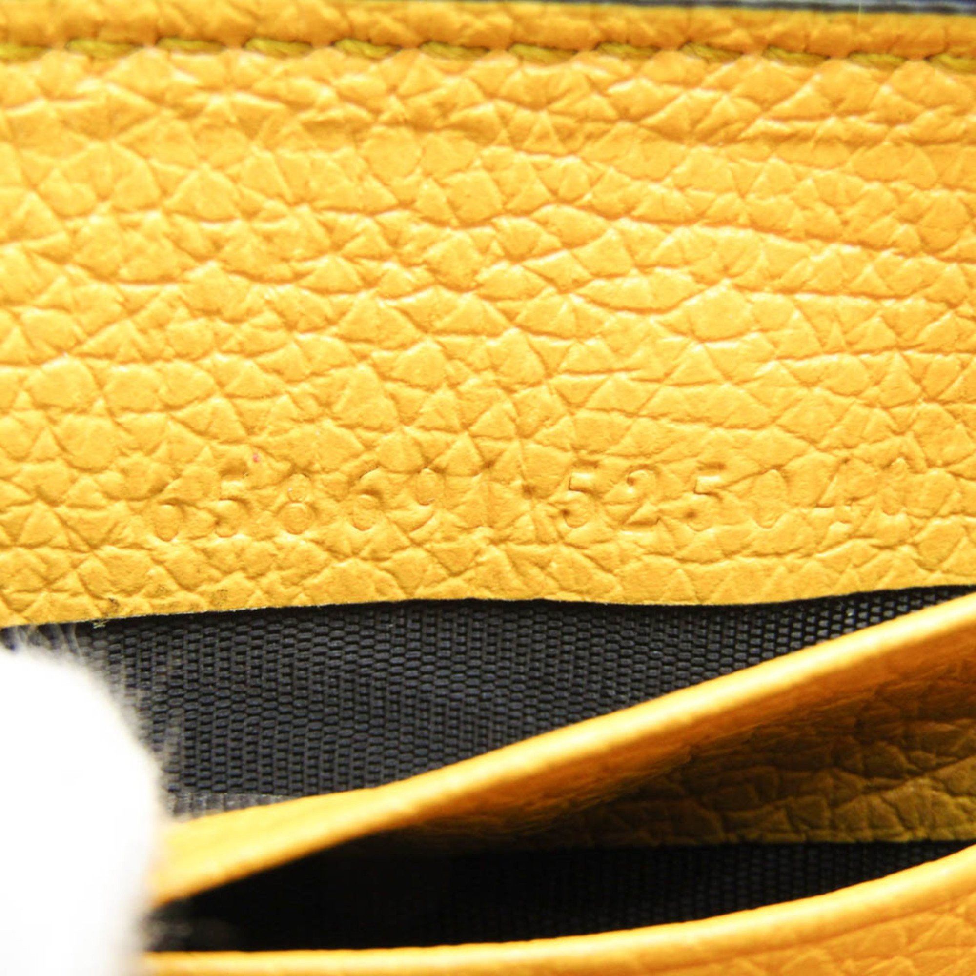 Gucci Gucci Logo 658691 Women,Men Leather Long Wallet (bi-fold) Yellow Size ONE SIZE - 12 Thumbnail