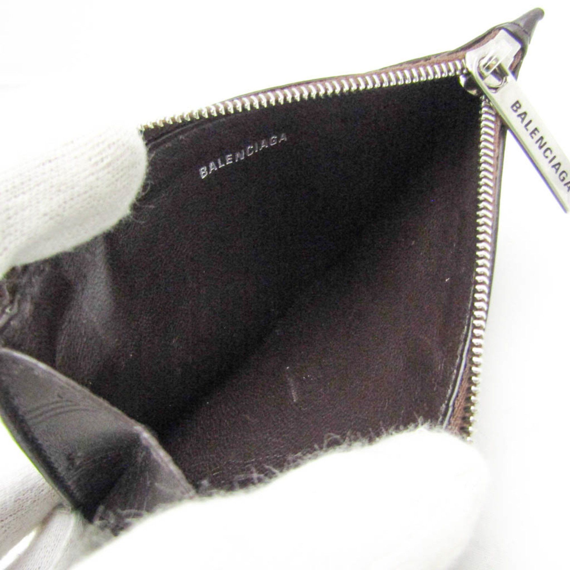 Balenciaga Balenciaga Fragment Case Coin Case 717784 Leather Card Case Dark Brown Size ONE SIZE - 4 Thumbnail