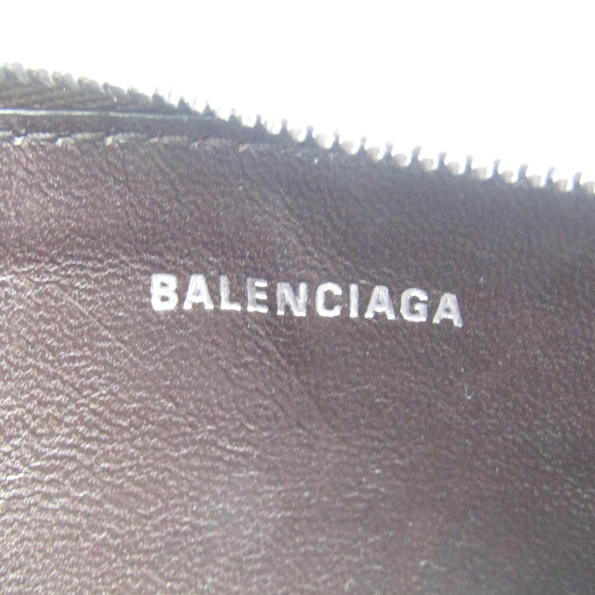 Balenciaga Balenciaga Fragment Case Coin Case 717784 Leather Card Case Dark Brown Size ONE SIZE - 9 Thumbnail