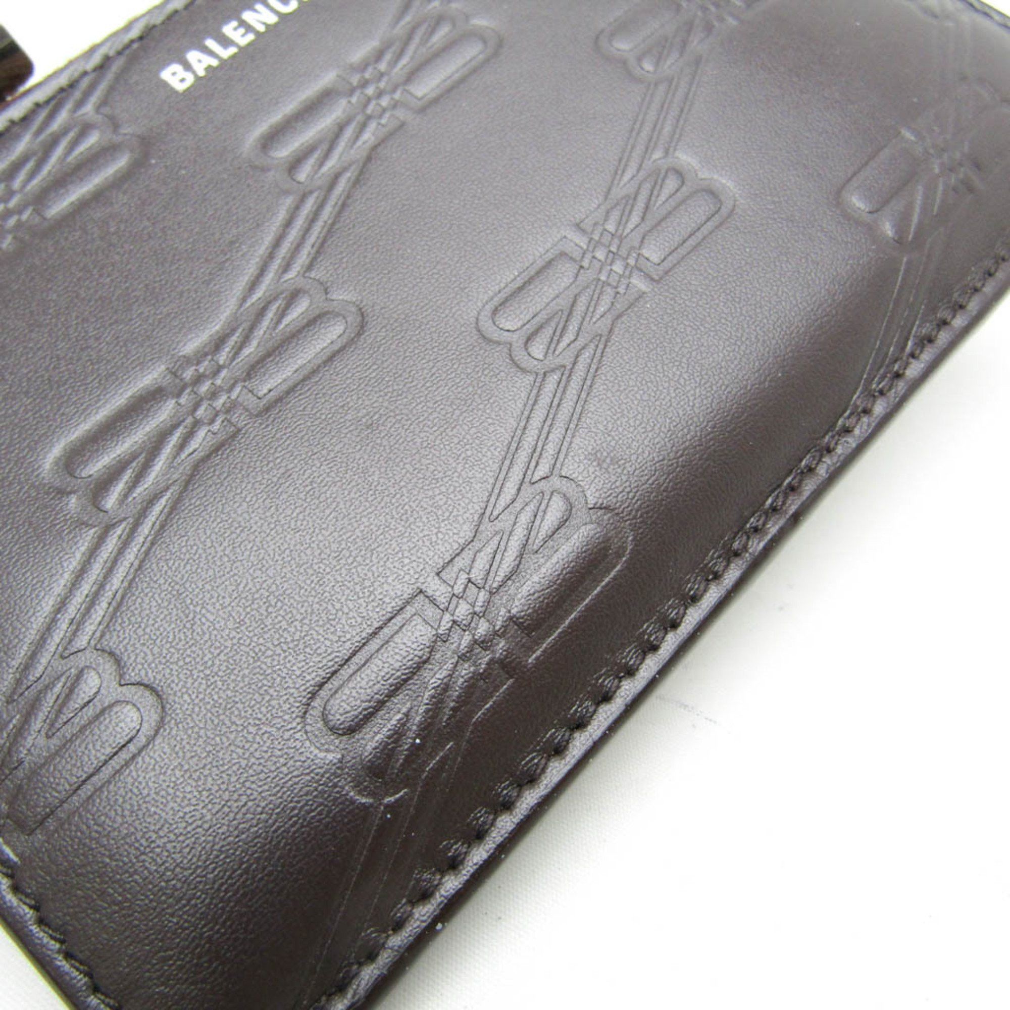 Balenciaga Balenciaga Fragment Case Coin Case 717784 Leather Card Case Dark Brown Size ONE SIZE - 5 Thumbnail