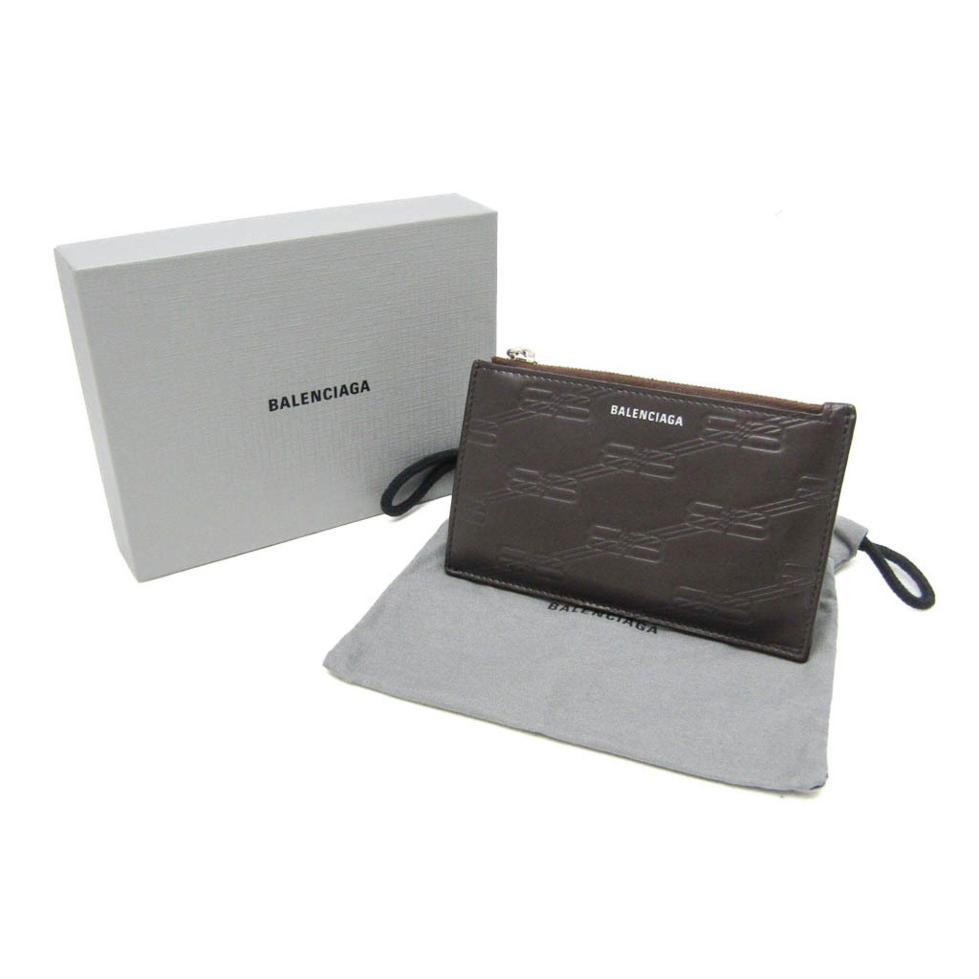 Balenciaga Balenciaga Fragment Case Coin Case 717784 Leather Card Case Dark Brown Size ONE SIZE - 2 Thumbnail