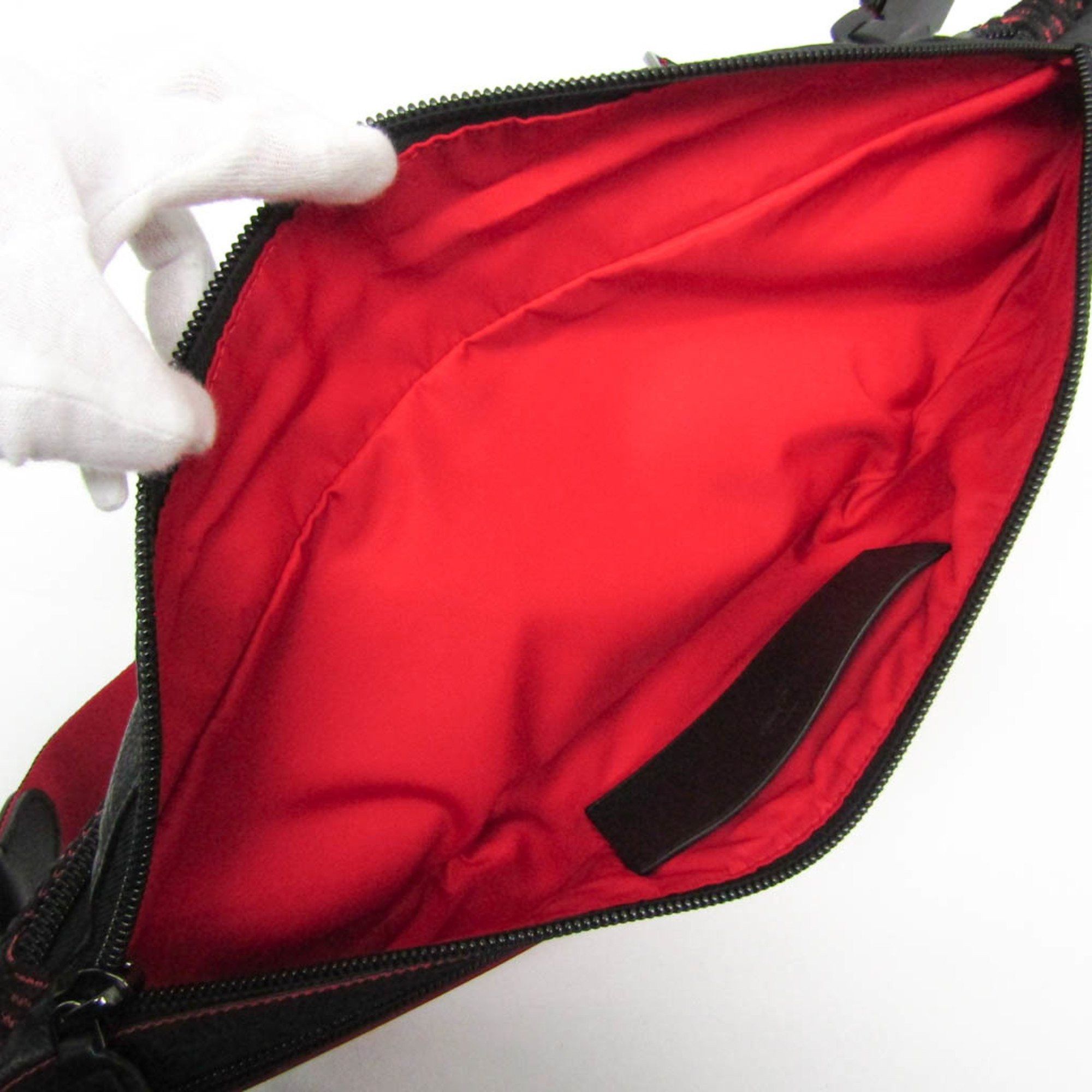 Christian Louboutin Christian Louboutin Parisnyc Crossbody Bag Men's Nylon,Rubber Sling Bag Black,Red Color Size ONE SIZE - 3 Thumbnail