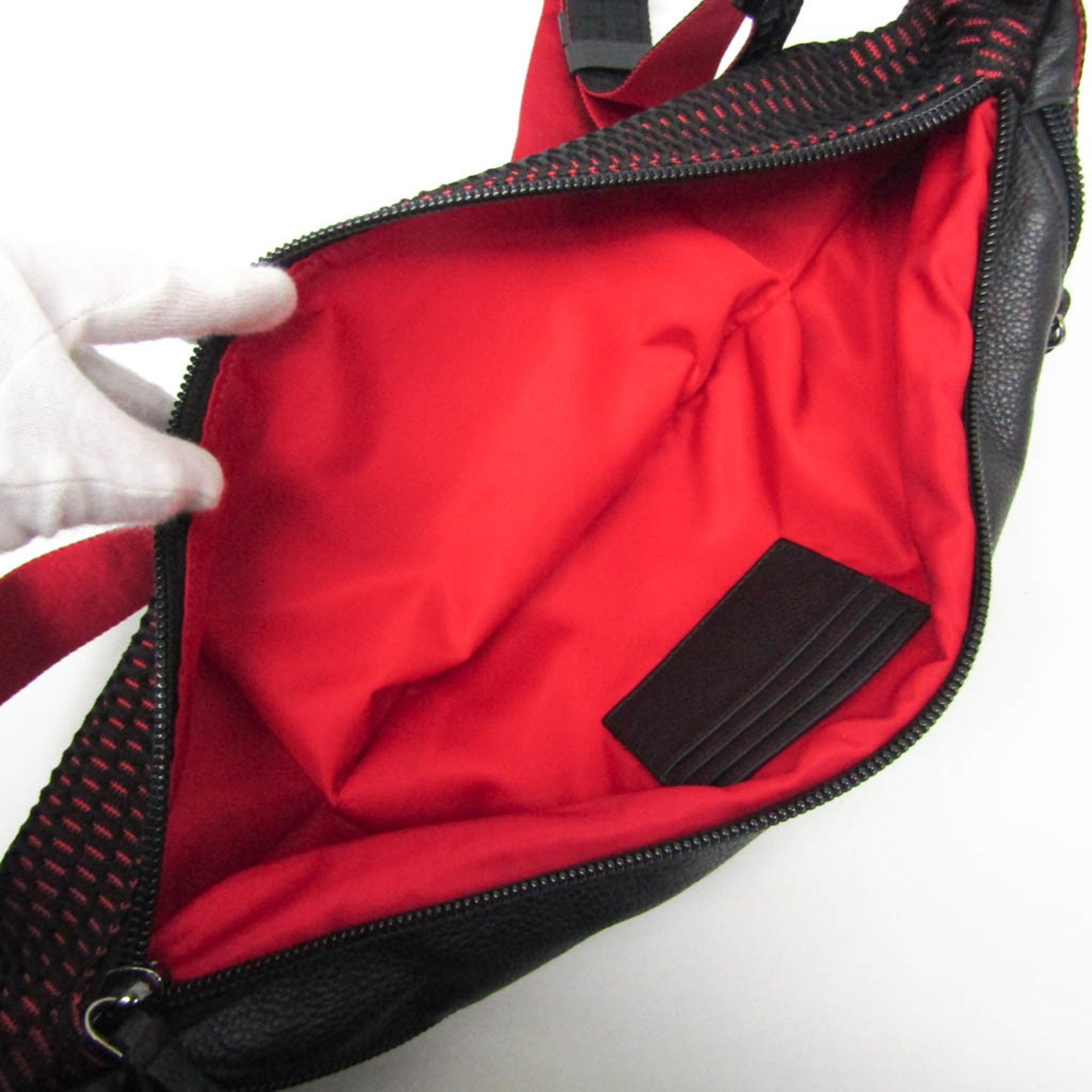 Christian Louboutin Christian Louboutin Parisnyc Crossbody Bag Men's Nylon,Rubber Sling Bag Black,Red Color Size ONE SIZE - 9 Thumbnail