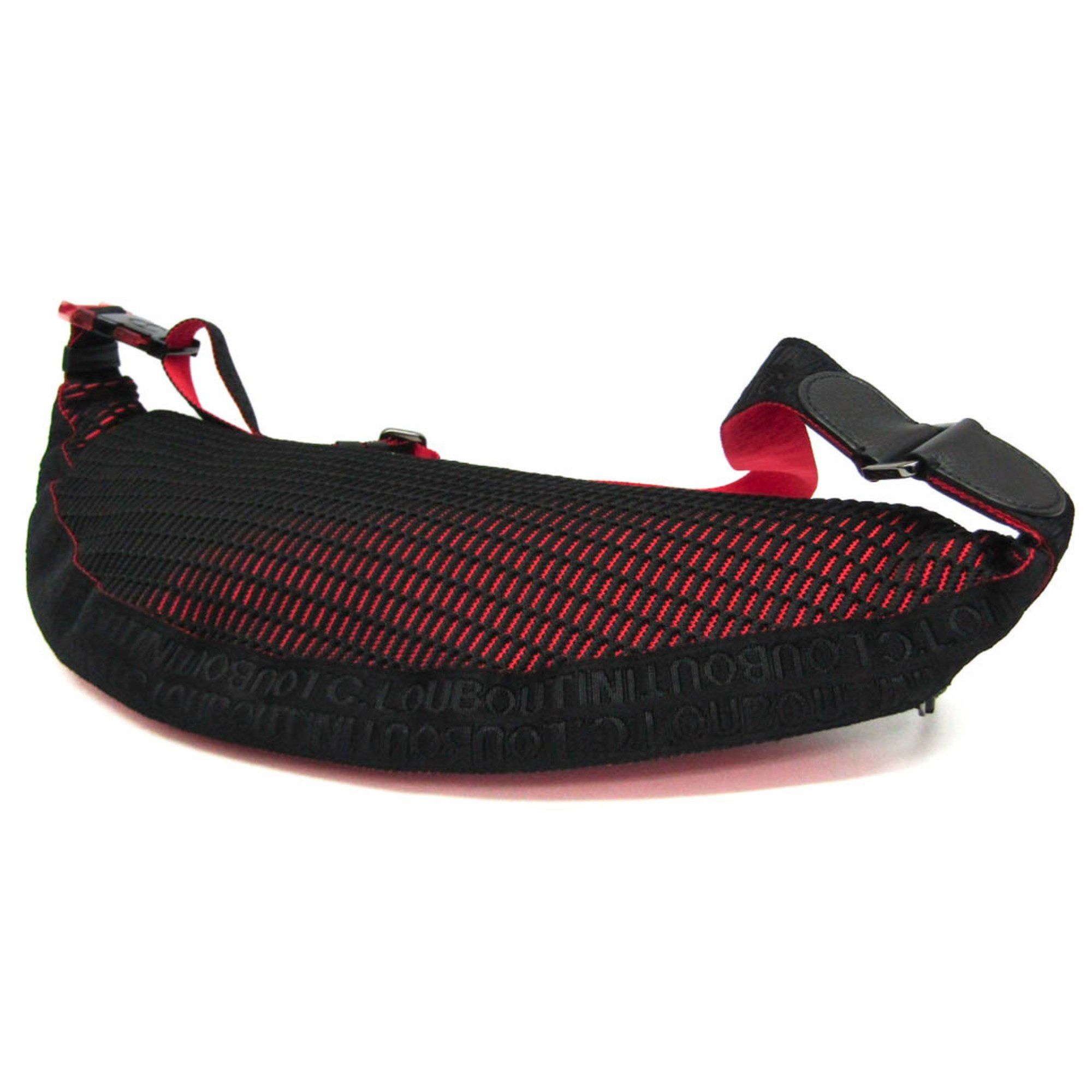 Christian Louboutin Christian Louboutin Parisnyc Crossbody Bag Men's Nylon,Rubber Sling Bag Black,Red Color Size ONE SIZE - 4 Thumbnail
