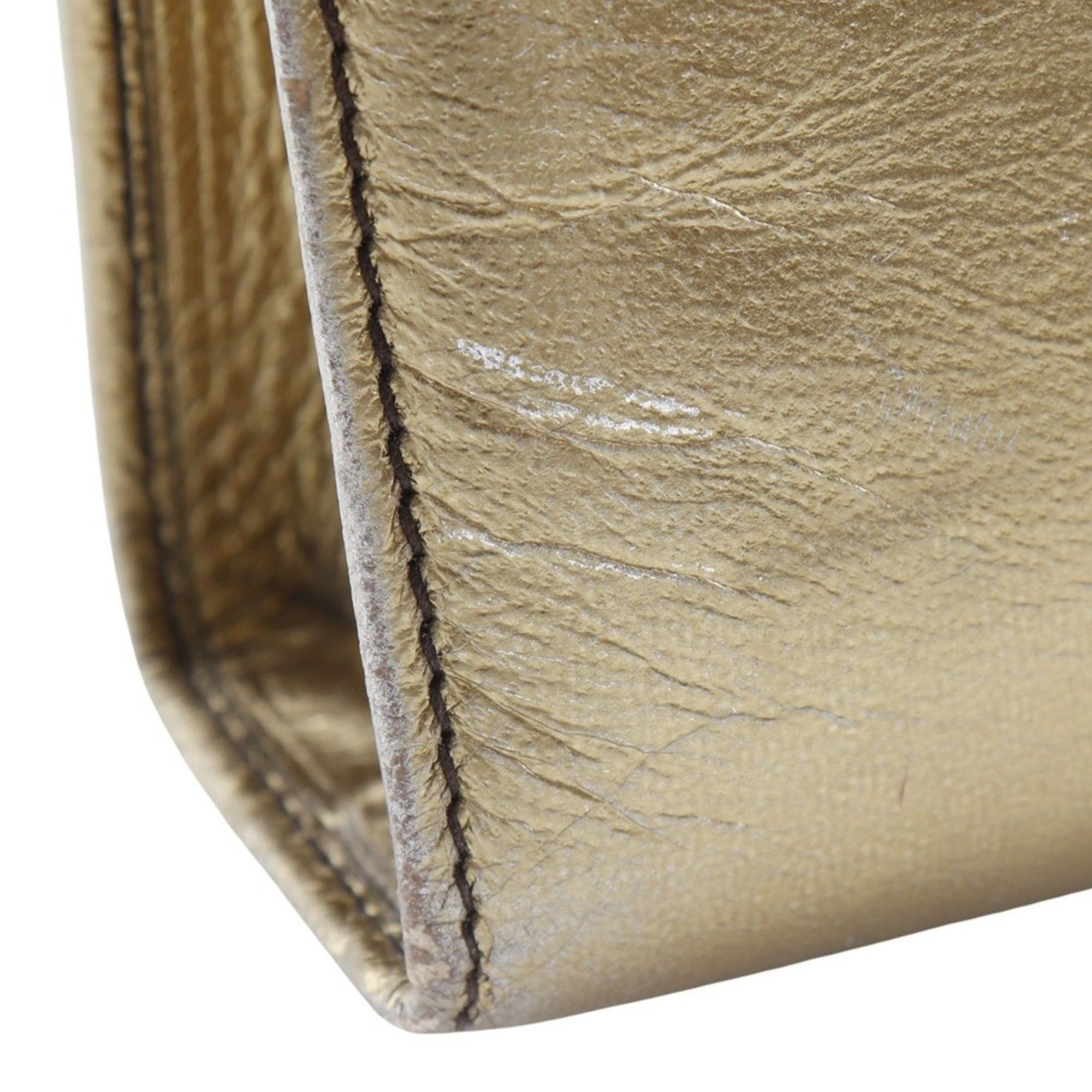 Salvatore Ferragamo Salvatore Ferragamo Chain Shoulder Bag Gancini Clutch AQ214734 Calf Gold 2way ChainShoulder Women's Size ONE SIZE - 9 Thumbnail