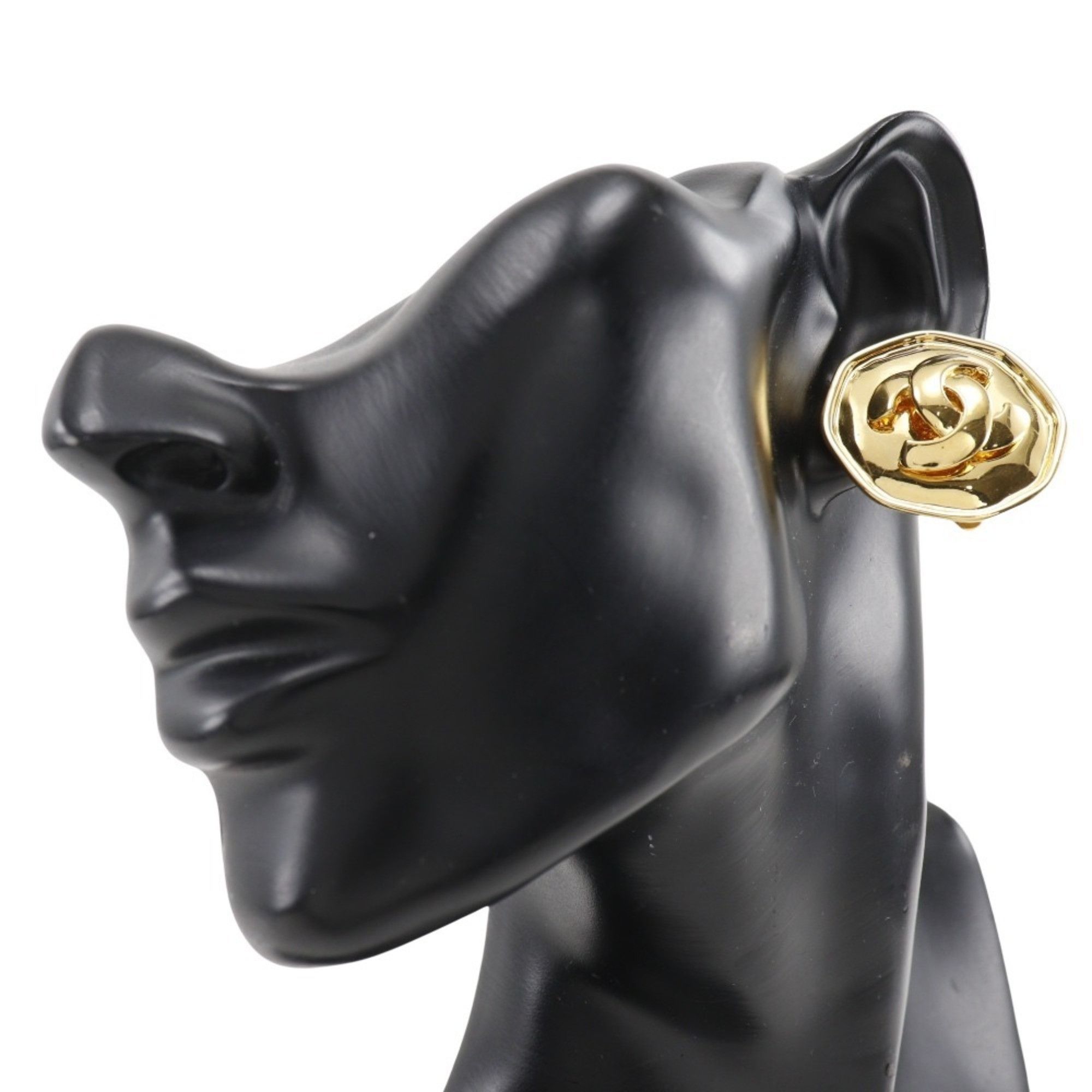 Chanel Chanel Coco Mark Earrings, Gold Plated, 1995, 95P, Approx. 25.5g, COCO Mark, Women's Size ONE SIZE - 2 Thumbnail