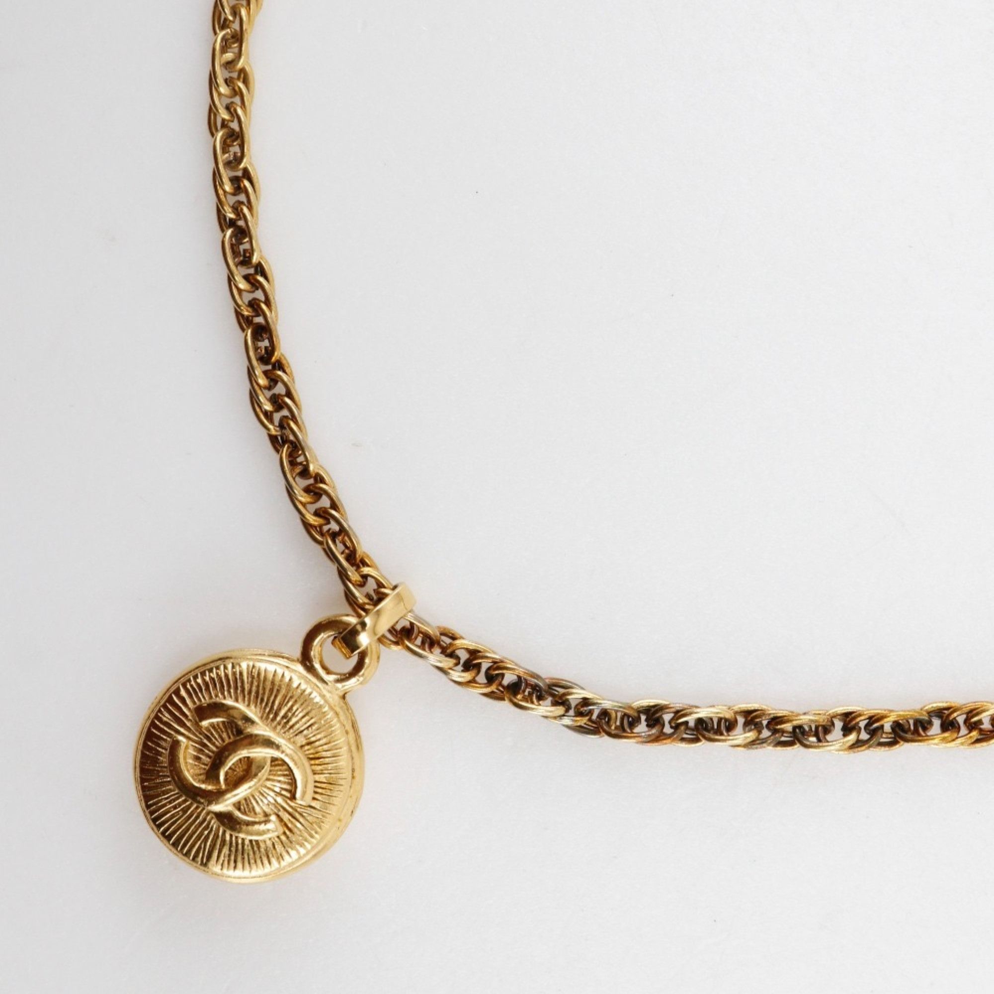 Chanel Chanel Coco Mark Necklace, Gold Plated, Approx. 36.4g, COCO Mark, Women's Size ONE SIZE - 3 Thumbnail