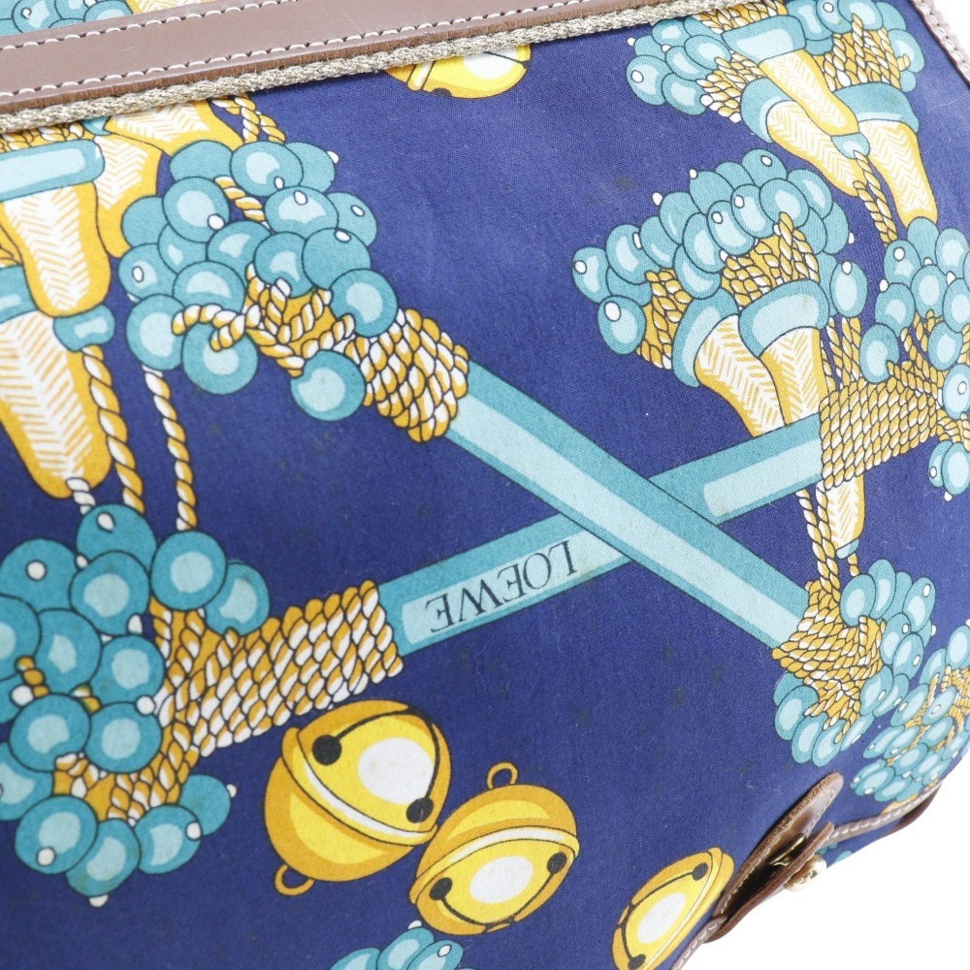 Loewe LOEWE Collection Line Shoulder Bag COLECCION JEREZ Canvas Navy 2way Flap Women's Size ONE SIZE - 12 Thumbnail