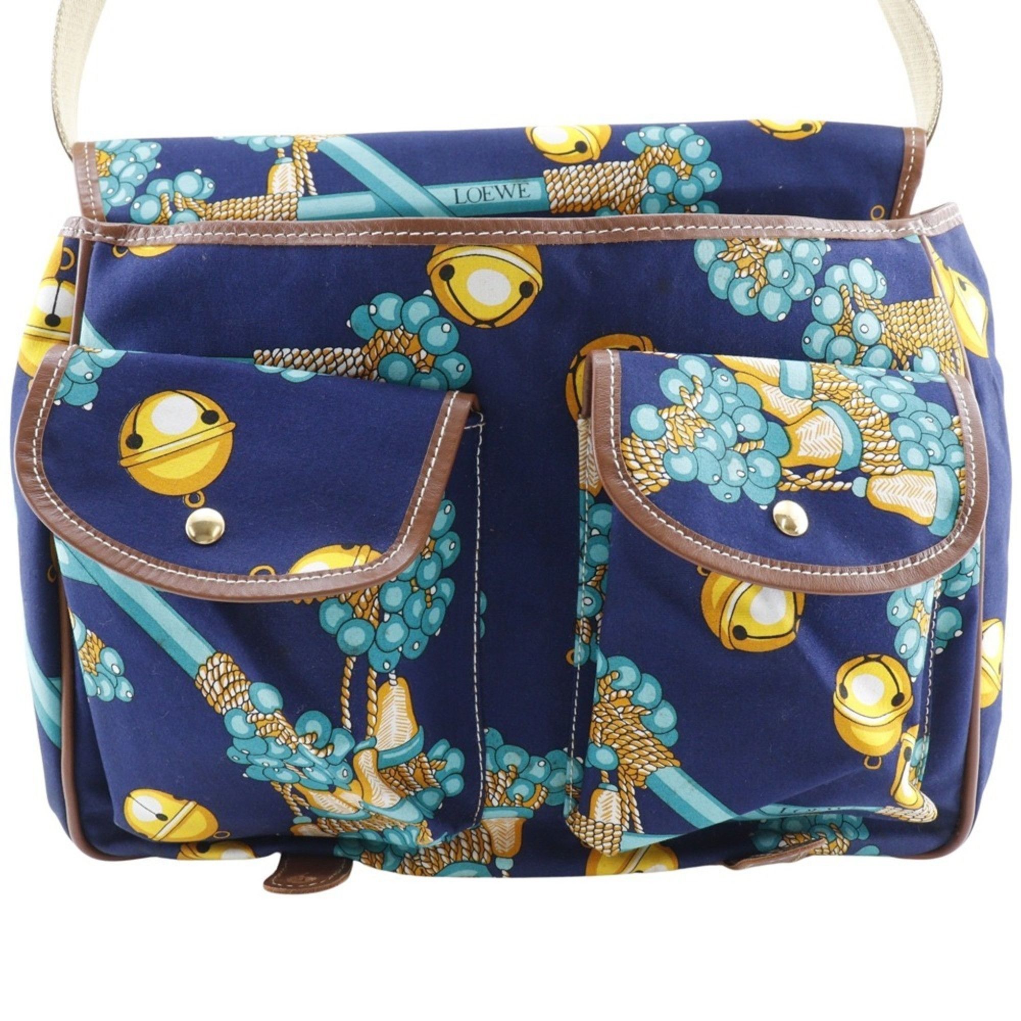 Loewe LOEWE Collection Line Shoulder Bag COLECCION JEREZ Canvas Navy 2way Flap Women's Size ONE SIZE - 7 Thumbnail