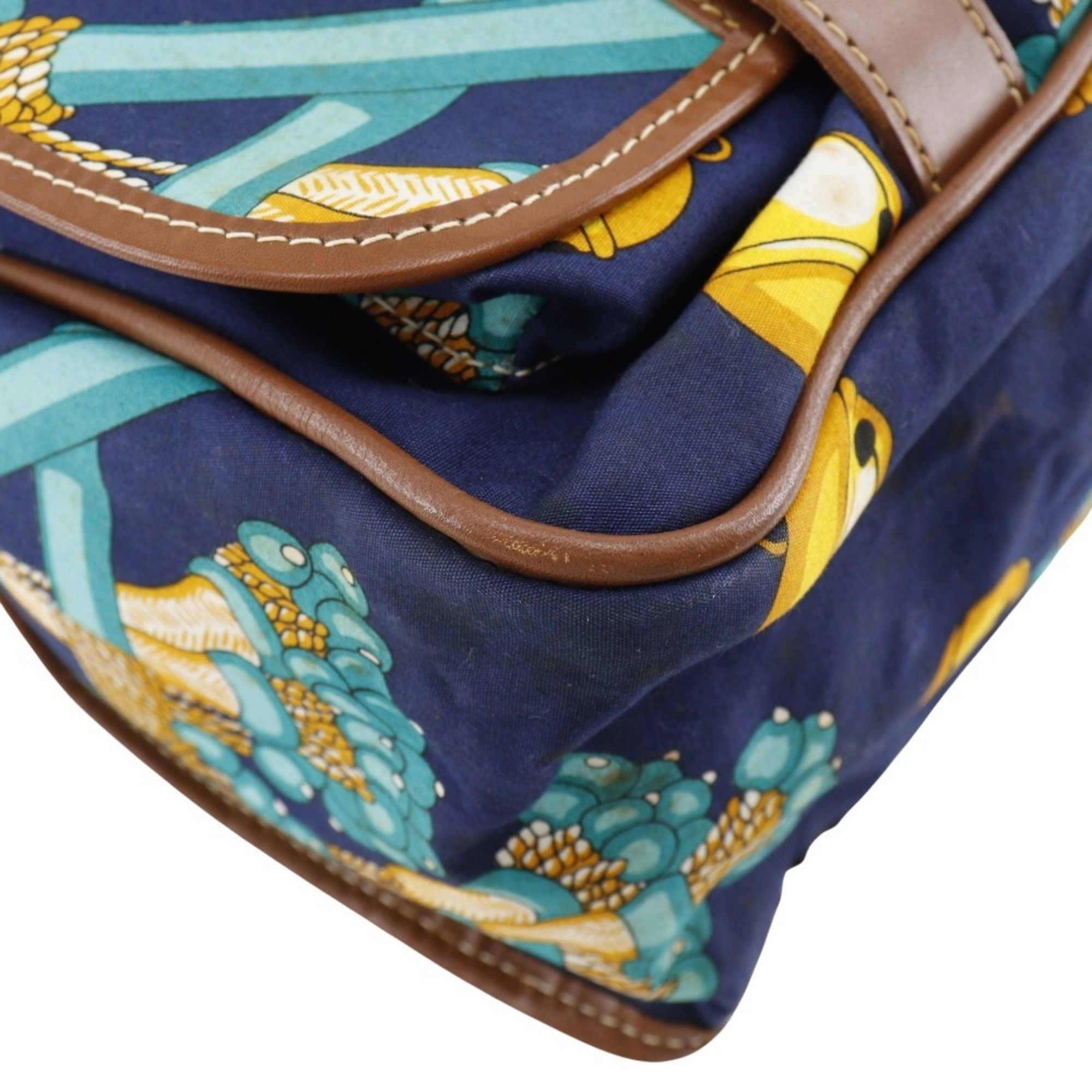 Loewe LOEWE Collection Line Shoulder Bag COLECCION JEREZ Canvas Navy 2way Flap Women's Size ONE SIZE - 4 Thumbnail