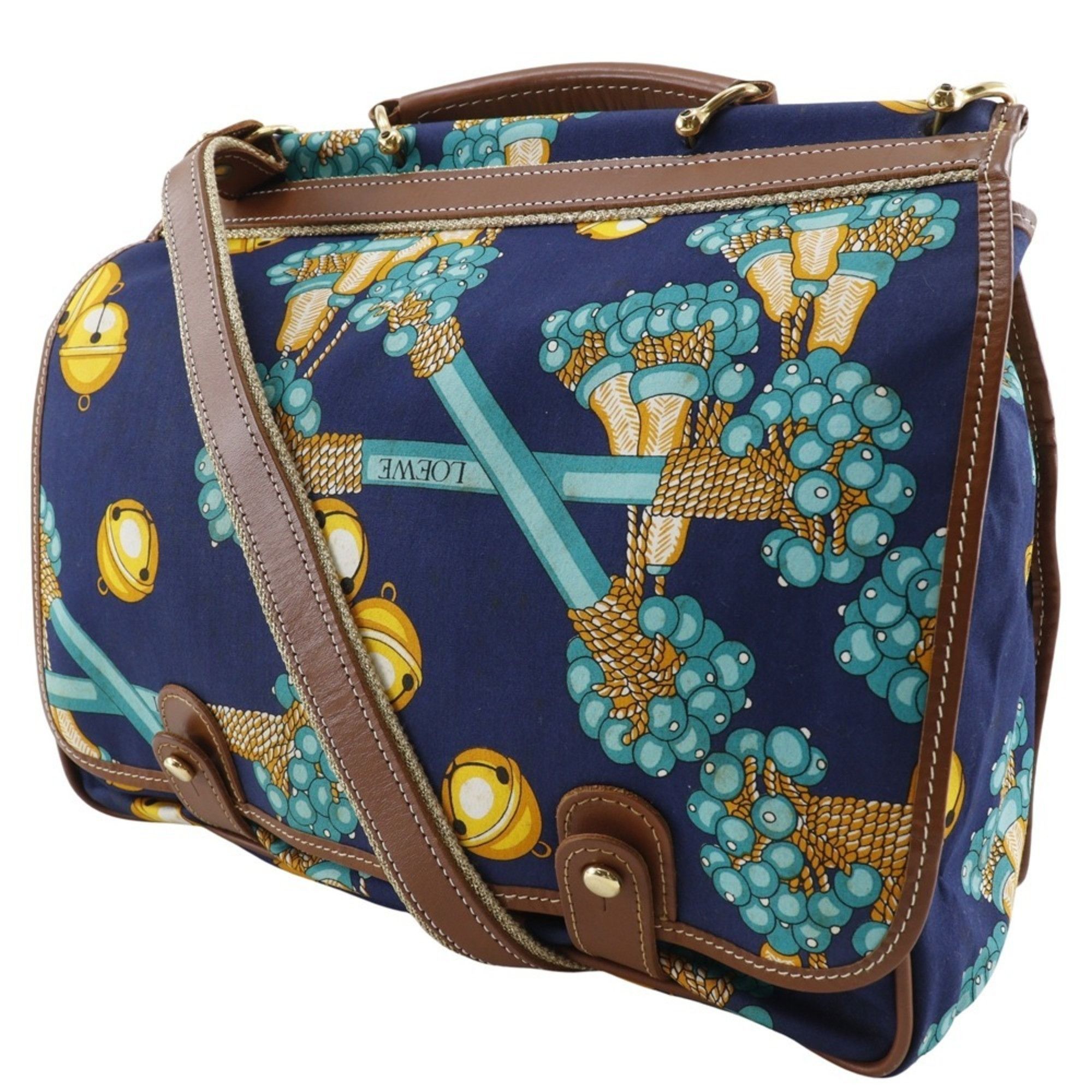 Loewe LOEWE Collection Line Shoulder Bag COLECCION JEREZ Canvas Navy 2way Flap Women's Size ONE SIZE - 3 Thumbnail