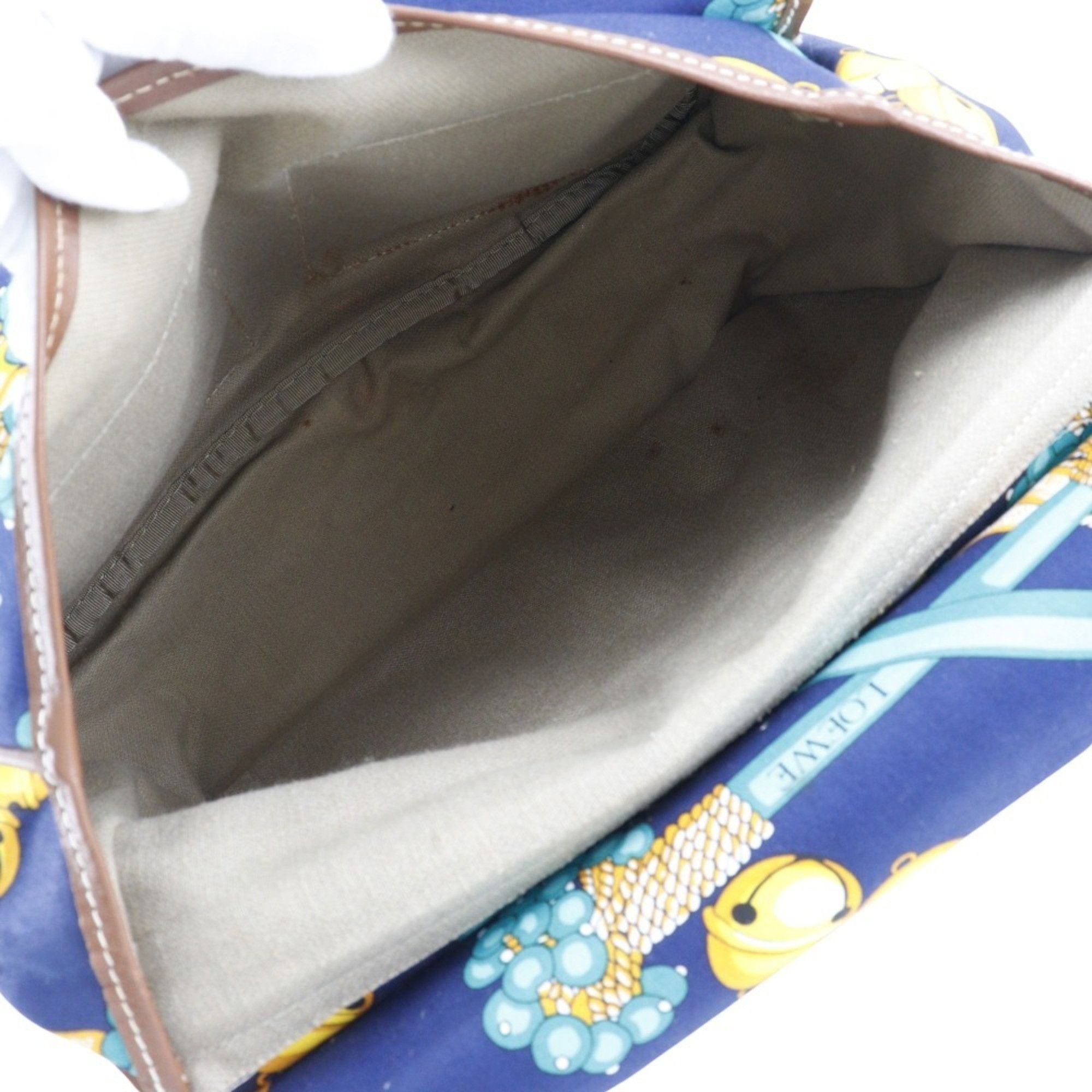 Loewe LOEWE Collection Line Shoulder Bag COLECCION JEREZ Canvas Navy 2way Flap Women's Size ONE SIZE - 6 Thumbnail