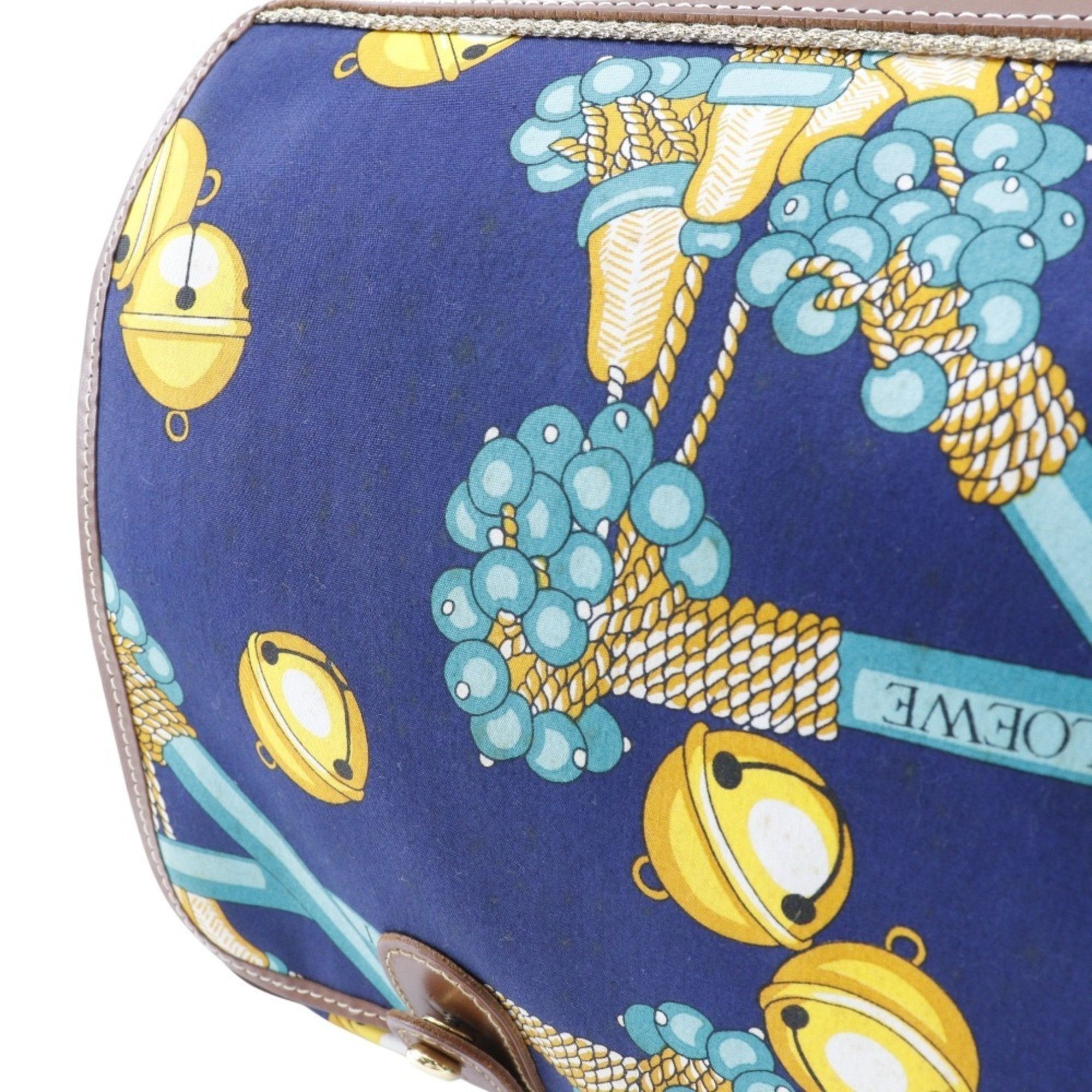 Loewe LOEWE Collection Line Shoulder Bag COLECCION JEREZ Canvas Navy 2way Flap Women's Size ONE SIZE - 13 Thumbnail