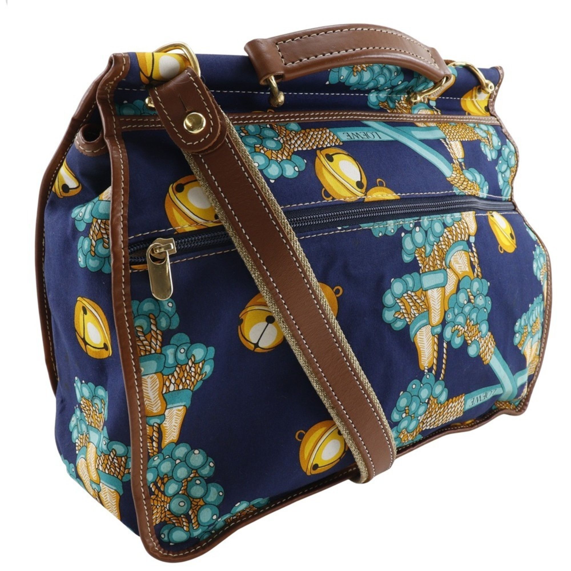 Loewe LOEWE Collection Line Shoulder Bag COLECCION JEREZ Canvas Navy 2way Flap Women's Size ONE SIZE - 2 Thumbnail