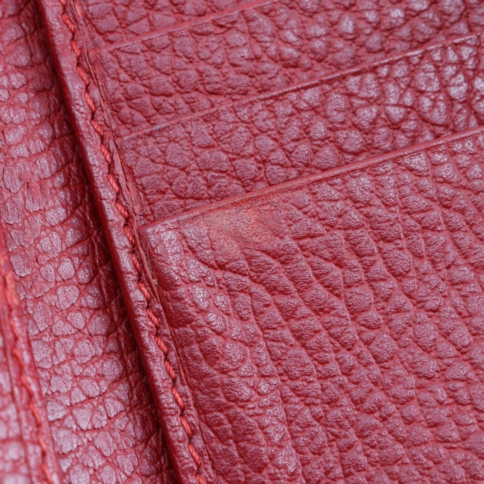 Gucci GUCCI GG Marmont Bi-fold Wallet 456122 Leather Red Snap Button Women's Size ONE SIZE - 9 Thumbnail