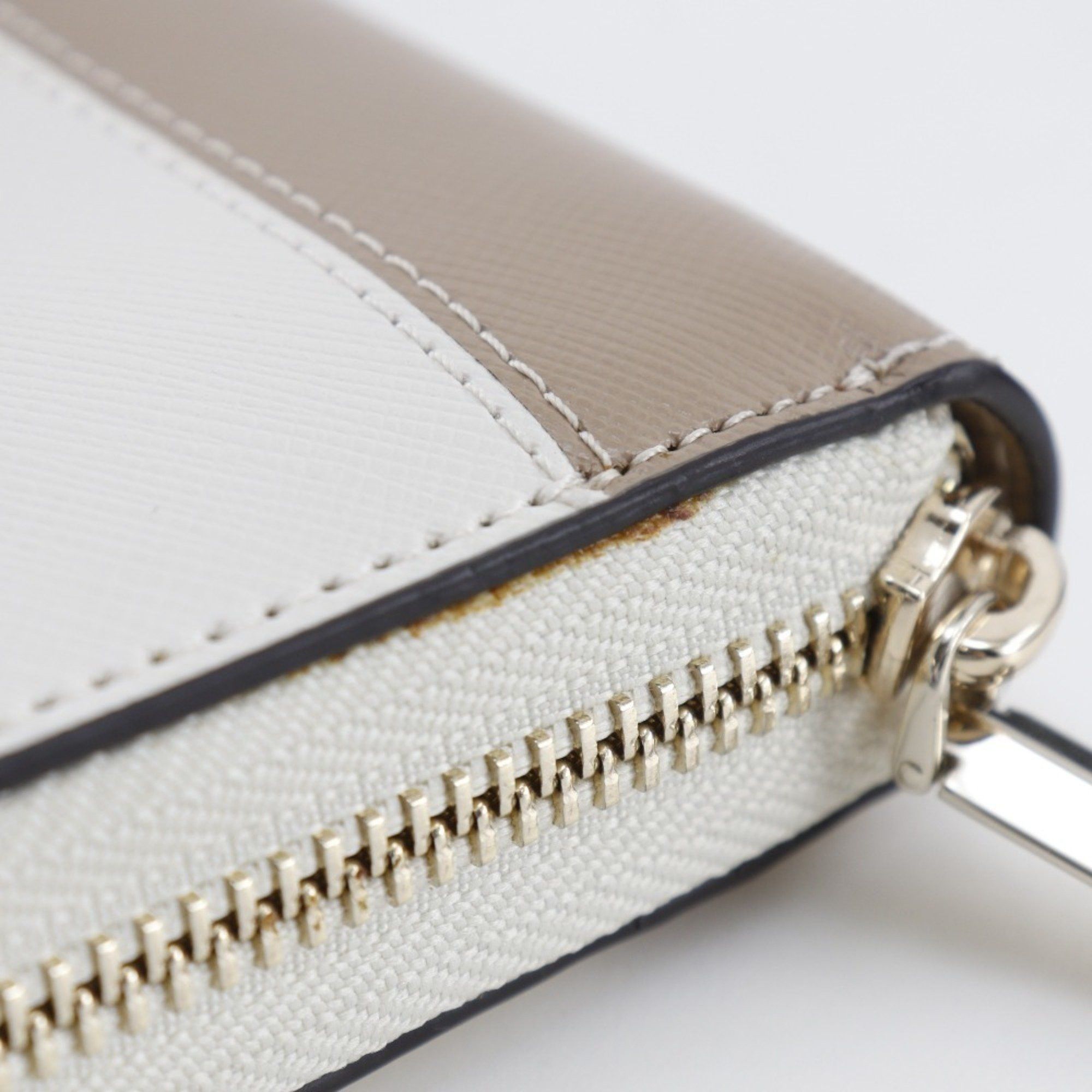 Kate Spade Kate Spade Round Long Wallet Spencer Bicolor PWR00281 Leather White/Beige Zip Around Women's I111624206 Size ONE SIZE - 7 Thumbnail