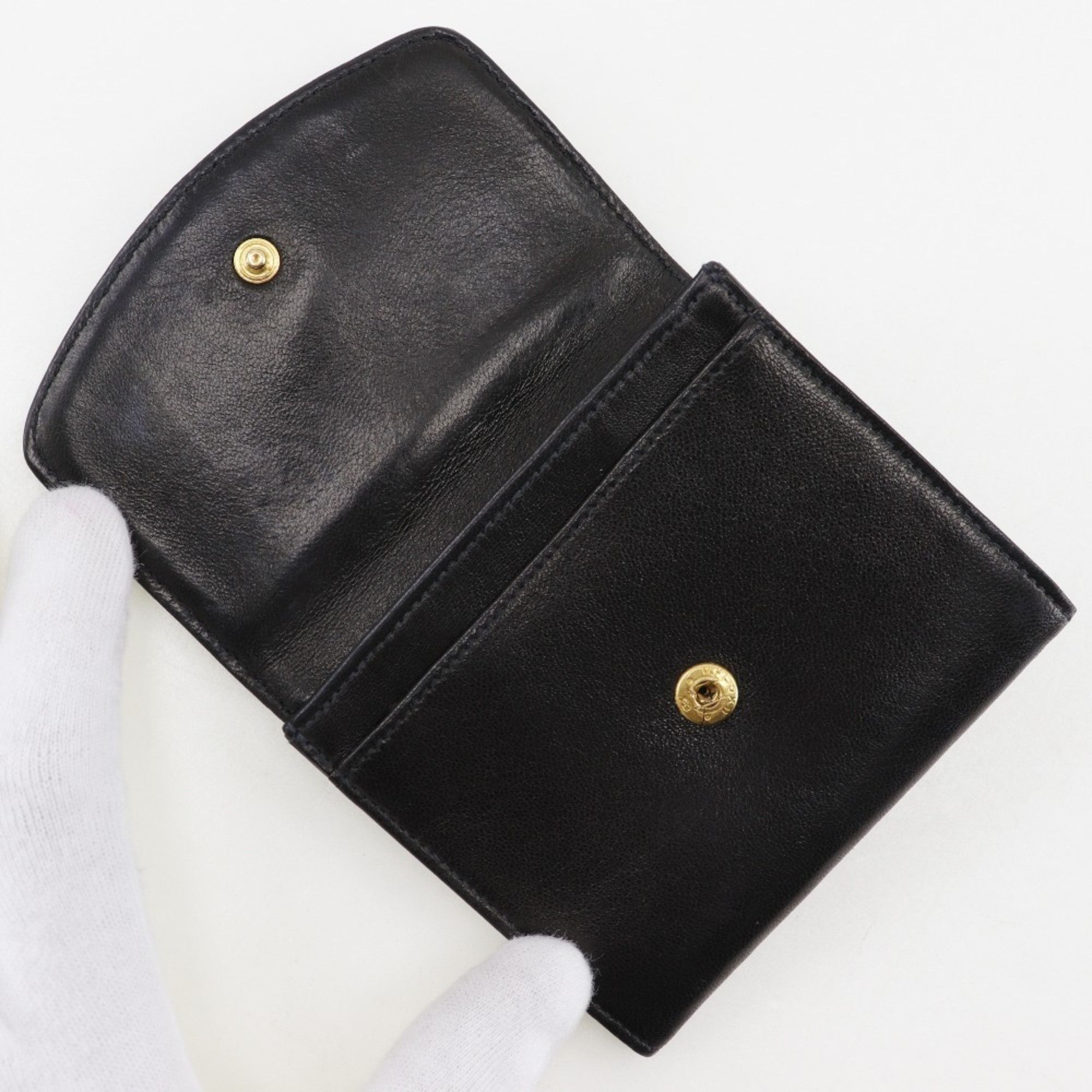 Chanel CHANEL COCO Mark coin case, lambskin, 1993, black, snap button, Mark, women's Size ONE SIZE - 5 Thumbnail