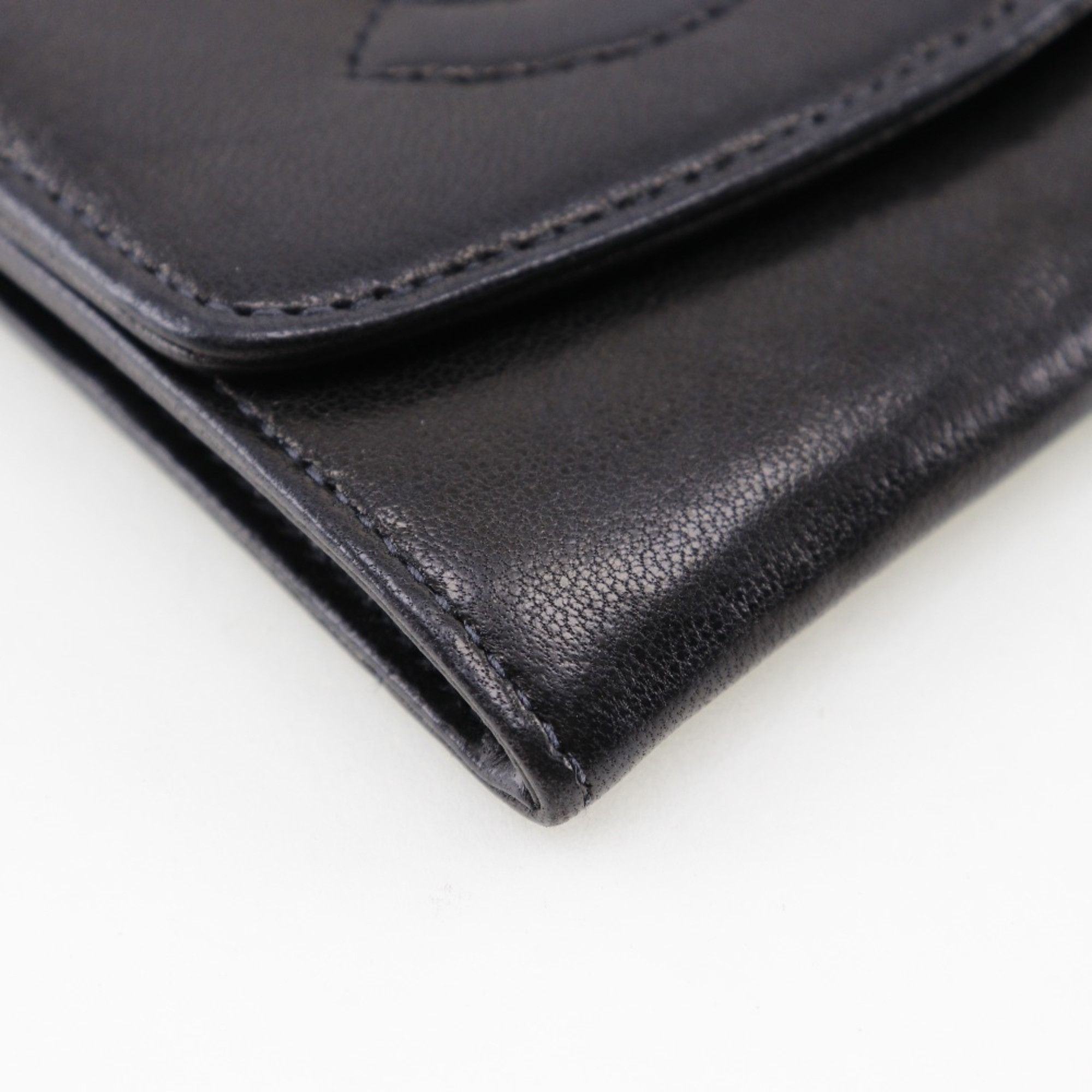 Chanel CHANEL COCO Mark coin case, lambskin, 1993, black, snap button, Mark, women's Size ONE SIZE - 4 Thumbnail