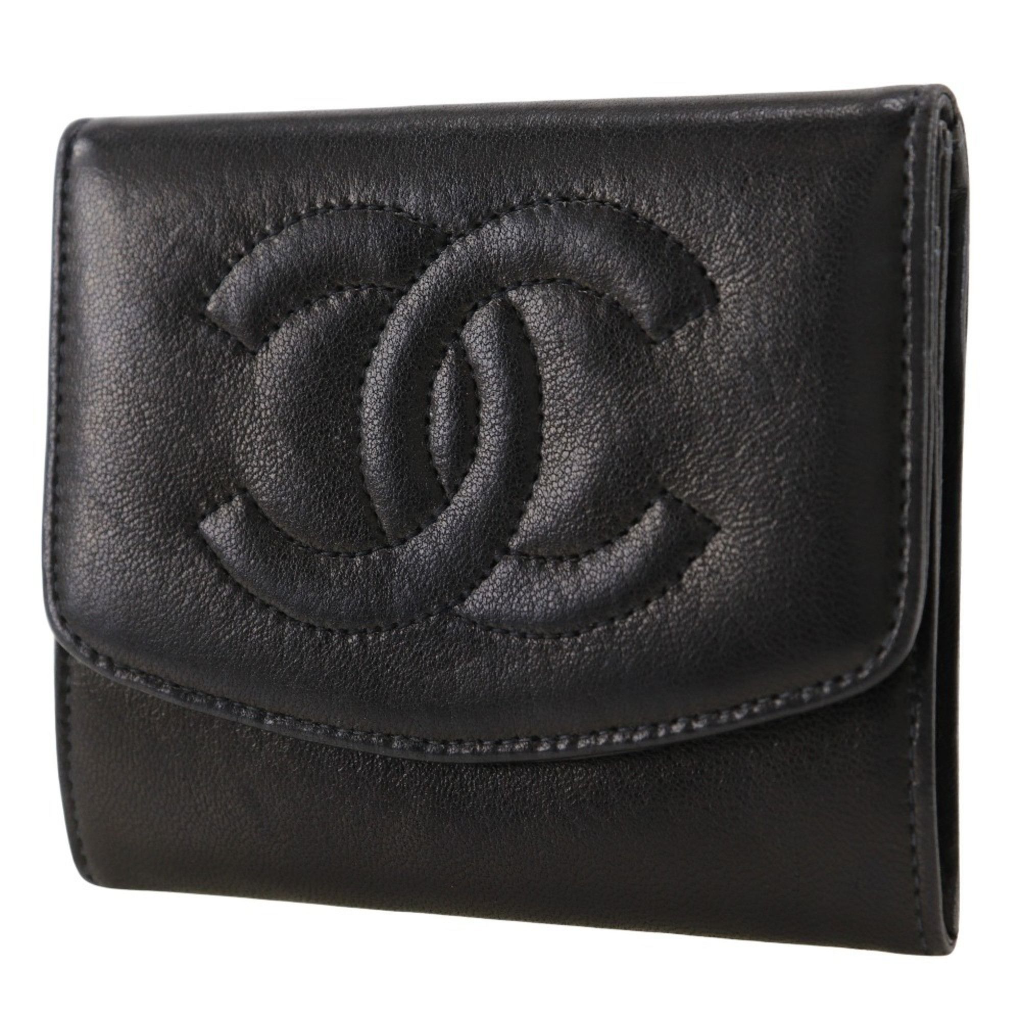 Chanel CHANEL COCO Mark coin case, lambskin, 1993, black, snap button, Mark, women's Size ONE SIZE - 2 Thumbnail