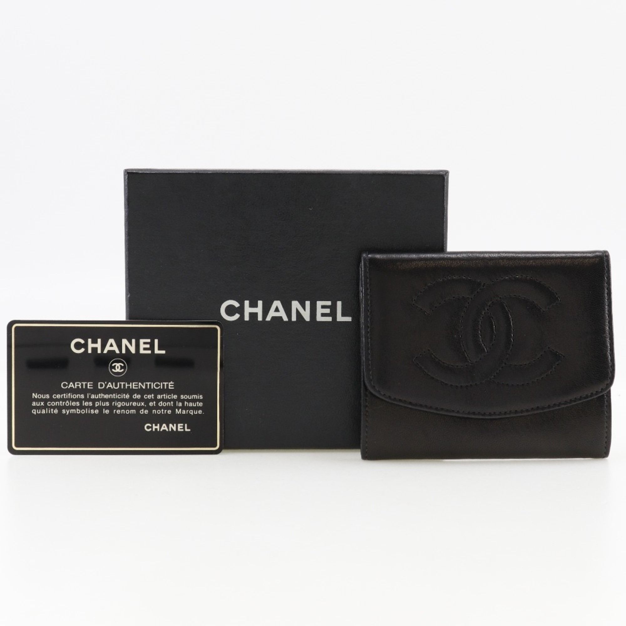 Chanel CHANEL COCO Mark coin case, lambskin, 1993, black, snap button, Mark, women's Size ONE SIZE - 11 Thumbnail