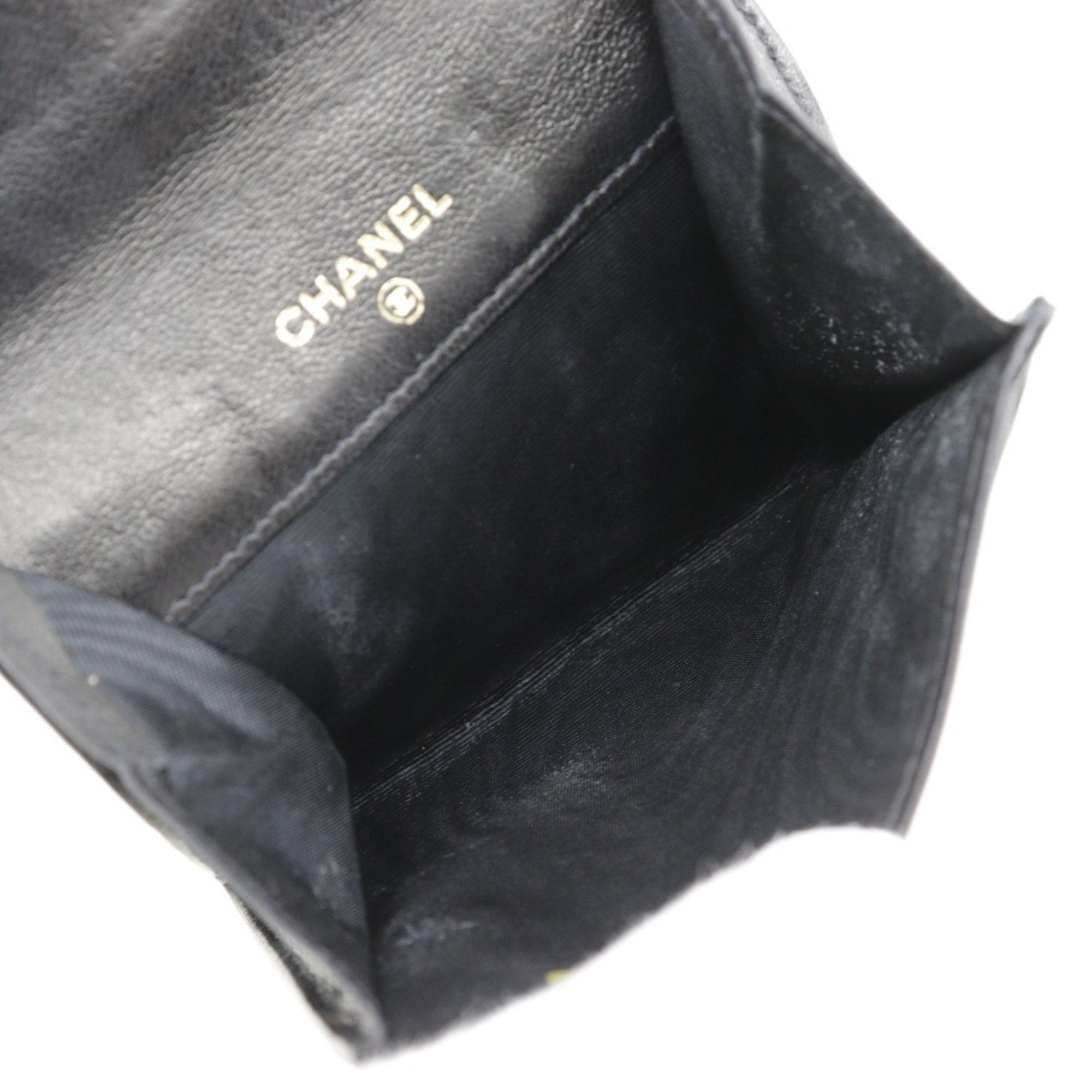 Chanel CHANEL COCO Mark coin case, lambskin, 1993, black, snap button, Mark, women's Size ONE SIZE - 6 Thumbnail