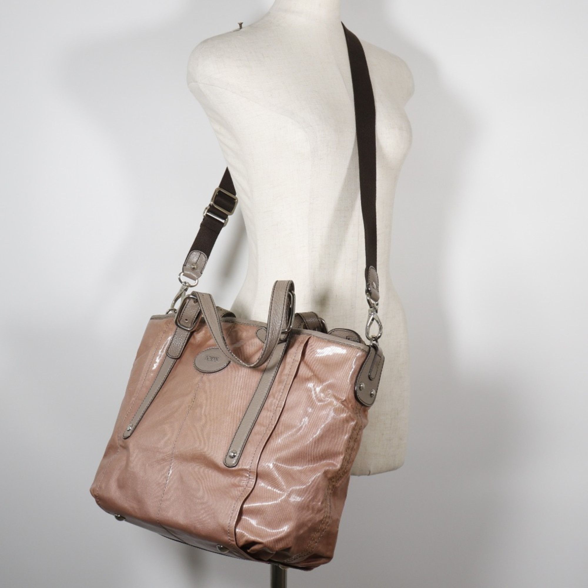 Tod's Tod's G line tote bag shoulder PVC brown 2way ladies Size ONE SIZE - 10 Thumbnail