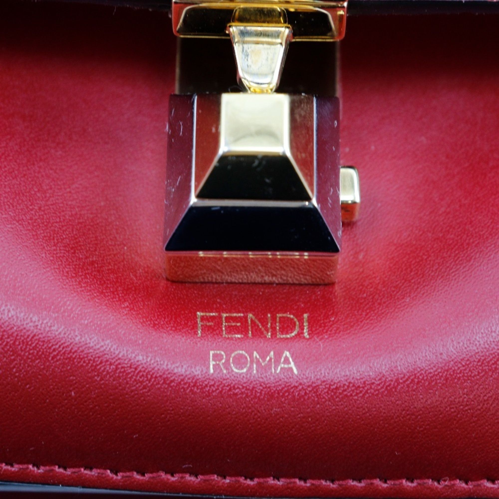 Fendi FENDI Canai Shoulder Bag 8M0381 17 Calf Red Flap Mini Women's Size ONE SIZE - 8 Thumbnail