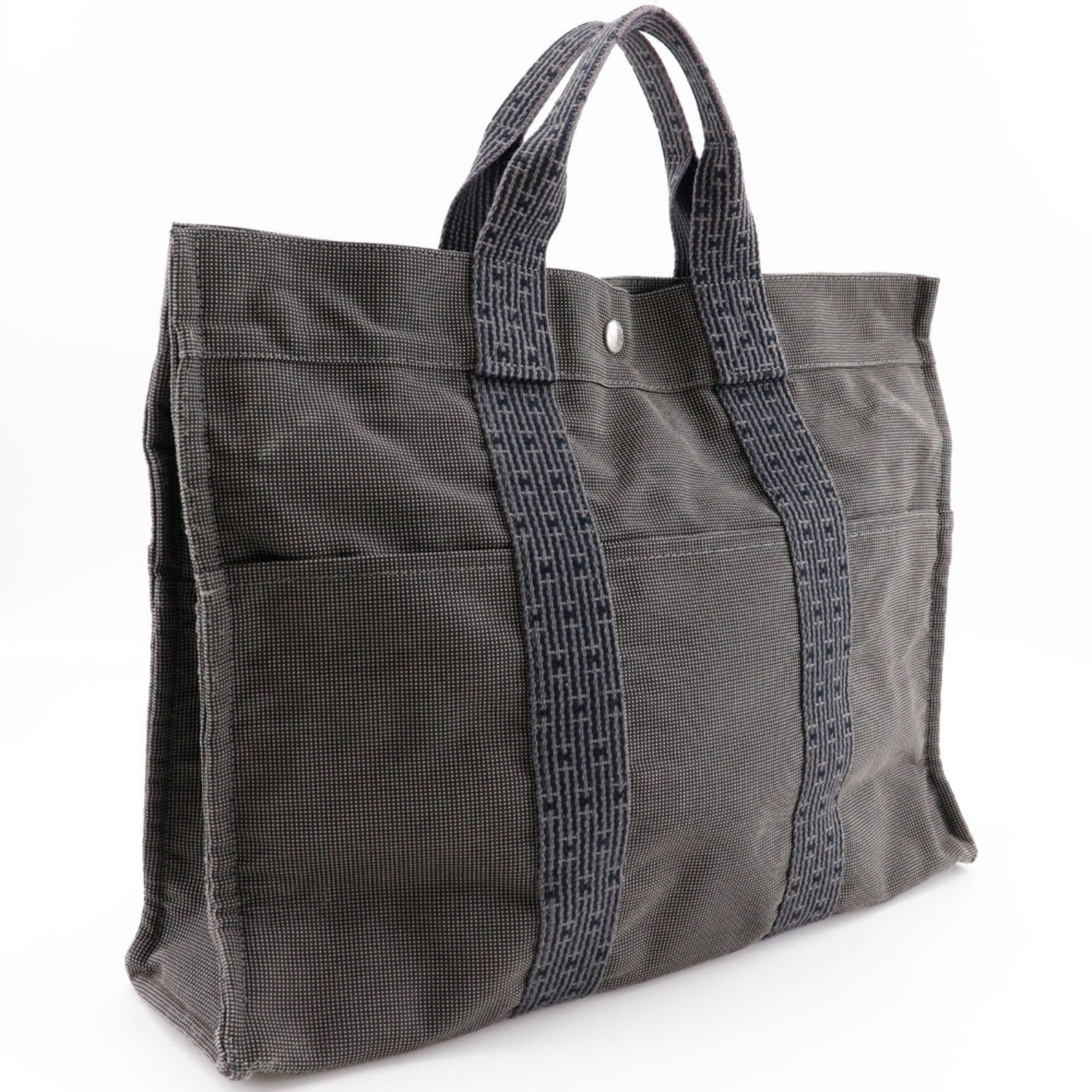 Hermes Hermes Airline Tote MM Handbag Nylon Canvas Grey Snap Button Herline ToteMM Unisex Size ONE SIZE - 3 Thumbnail