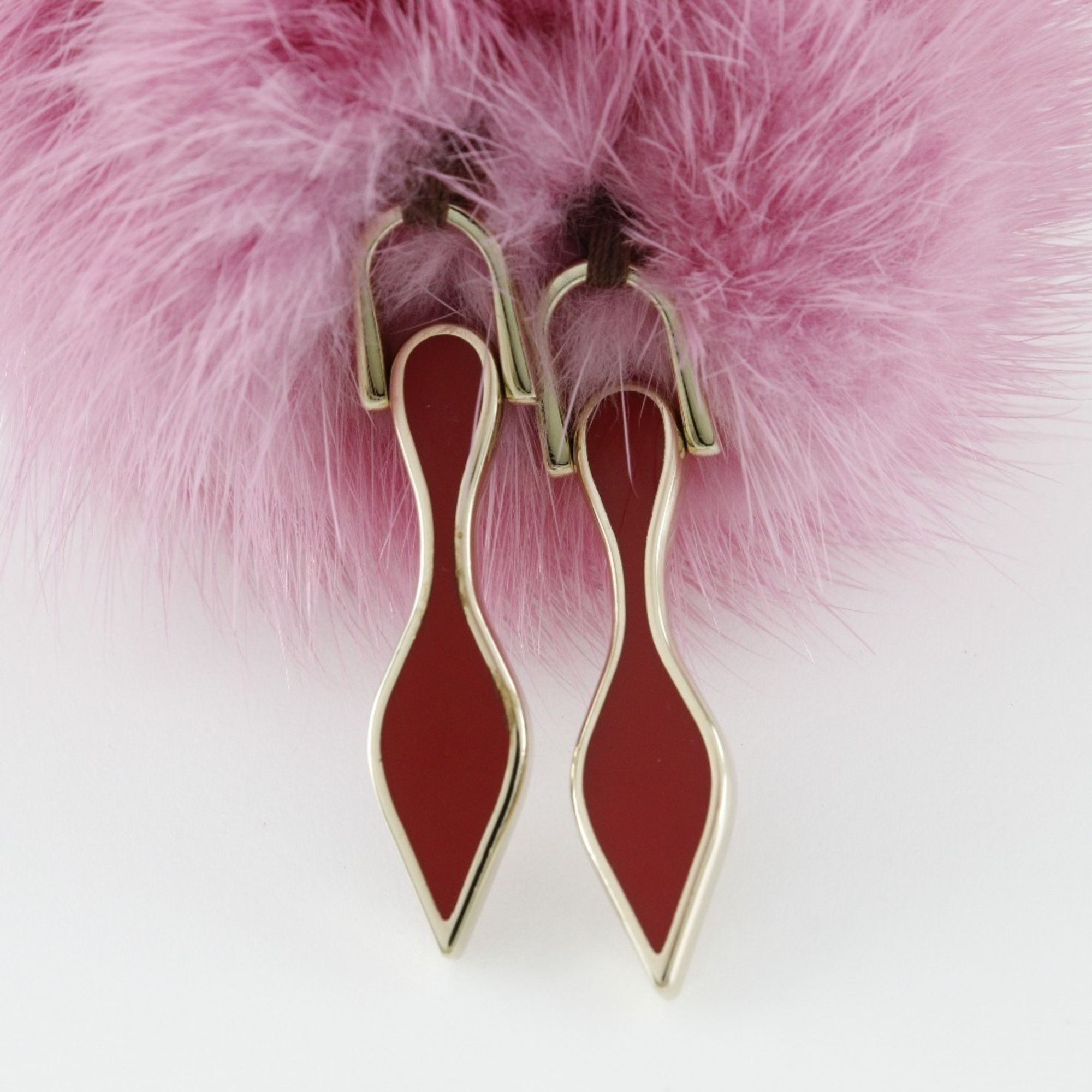Christian Louboutin Christian Louboutin Fador Keychain Bag Charm 3175124 Mink x Satin Ultra Rose Pink Women's Size ONE SIZE - 4 Thumbnail