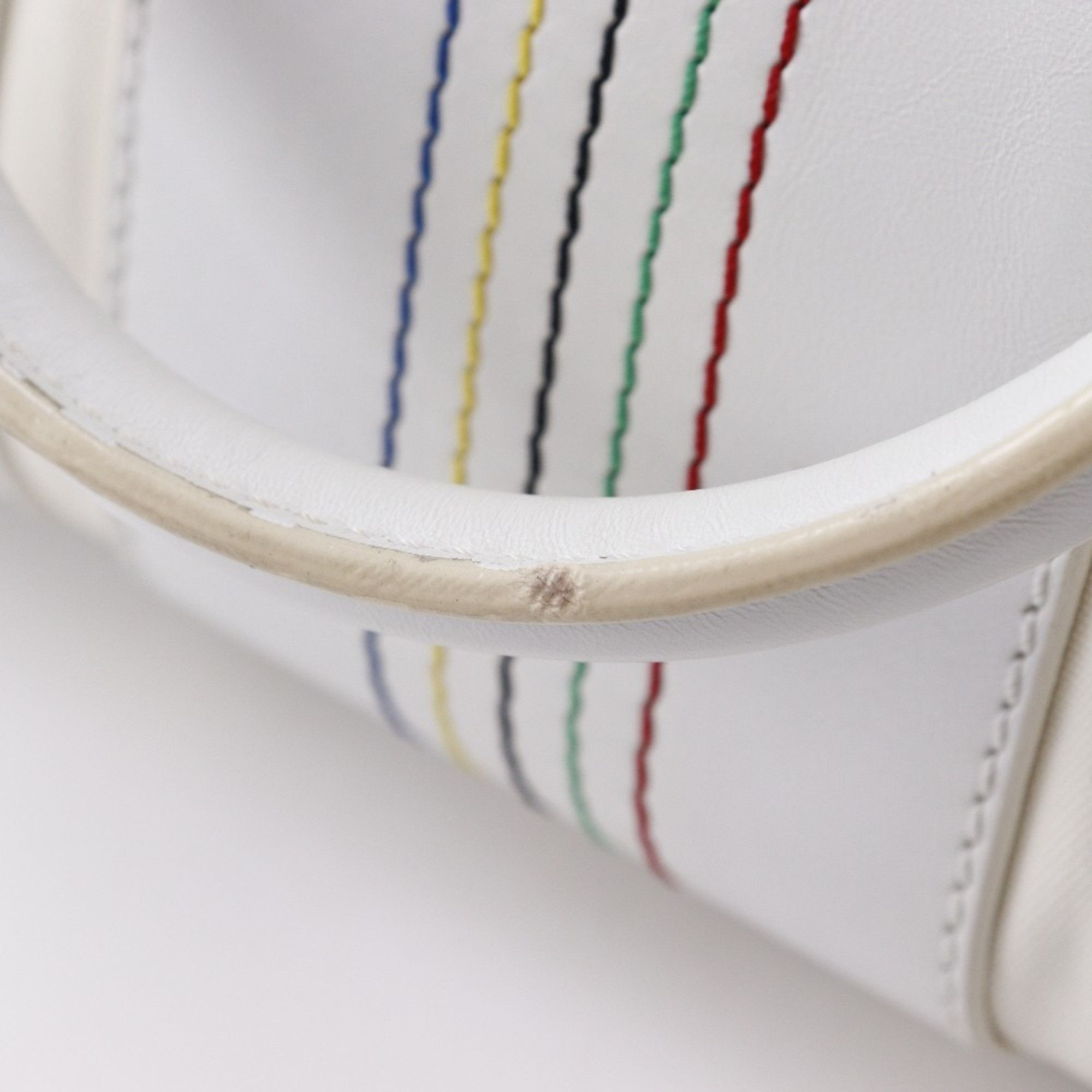 Celine CELINE Boston Handbag, 2004 Athens Olympics Limited Edition, Nylon Canvas x Leather, White, A5 Mini Boston, Women's Size ONE SIZE - 11 Thumbnail