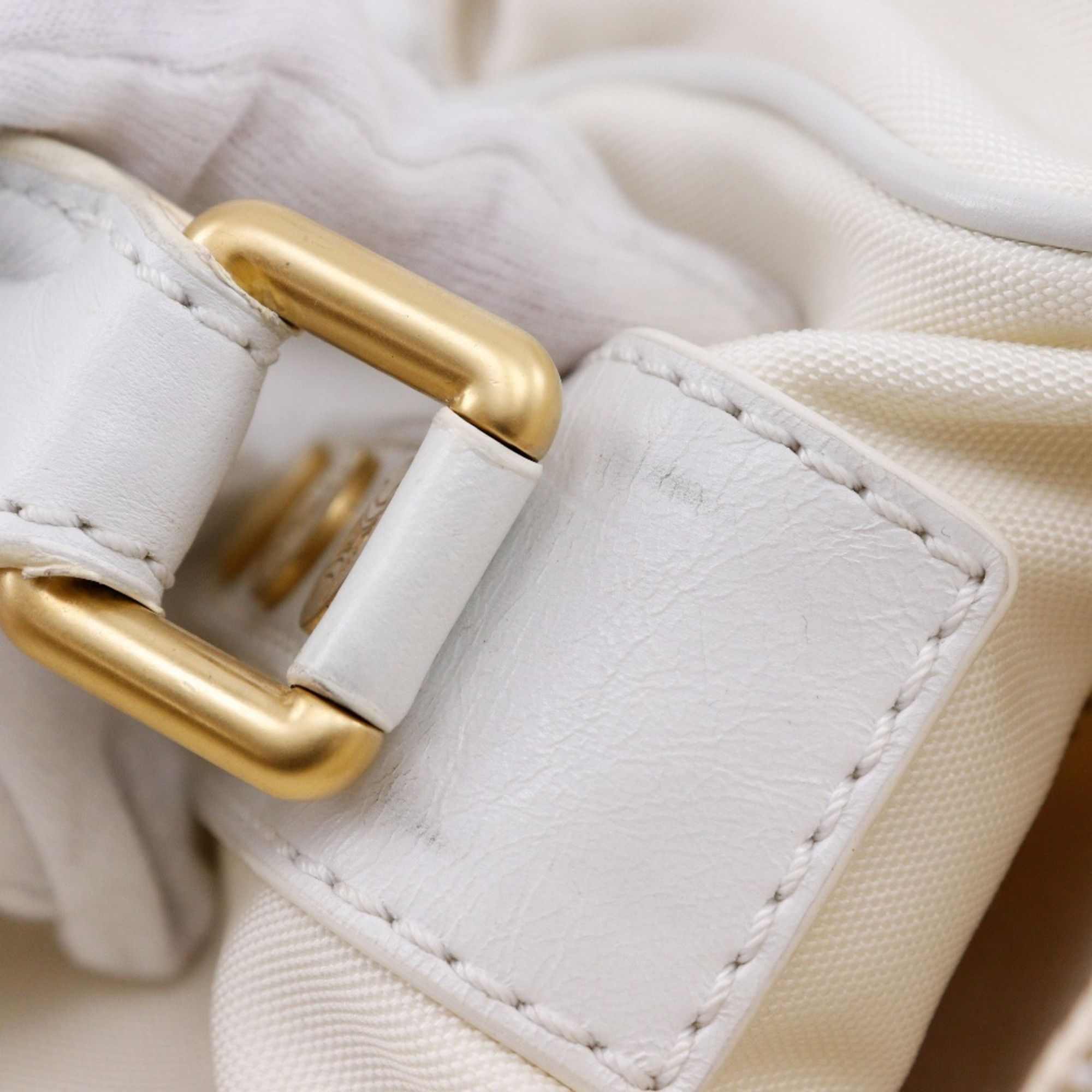 Celine CELINE Boston Handbag, 2004 Athens Olympics Limited Edition, Nylon Canvas x Leather, White, A5 Mini Boston, Women's Size ONE SIZE - 15 Thumbnail