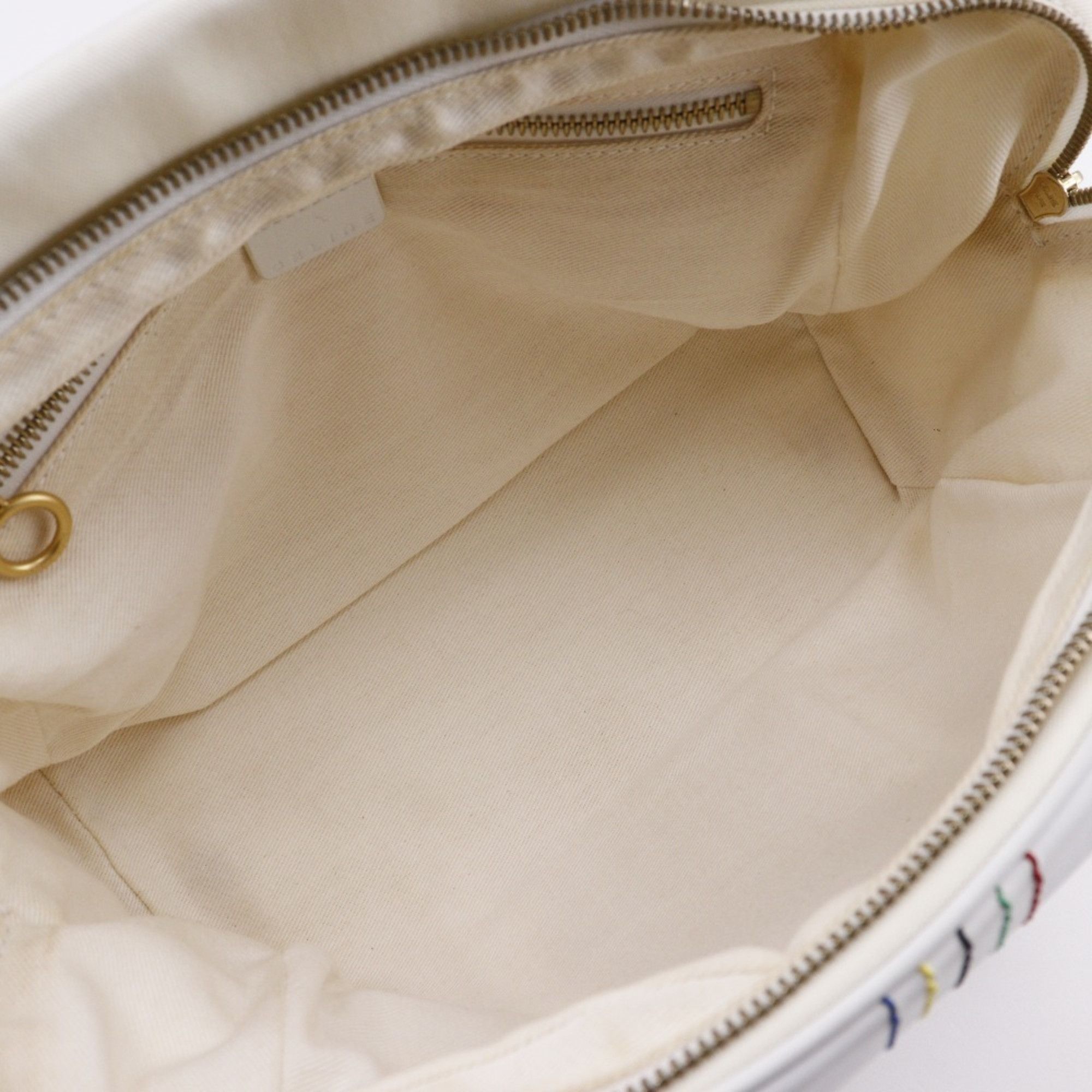 Celine CELINE Boston Handbag, 2004 Athens Olympics Limited Edition, Nylon Canvas x Leather, White, A5 Mini Boston, Women's Size ONE SIZE - 9 Thumbnail