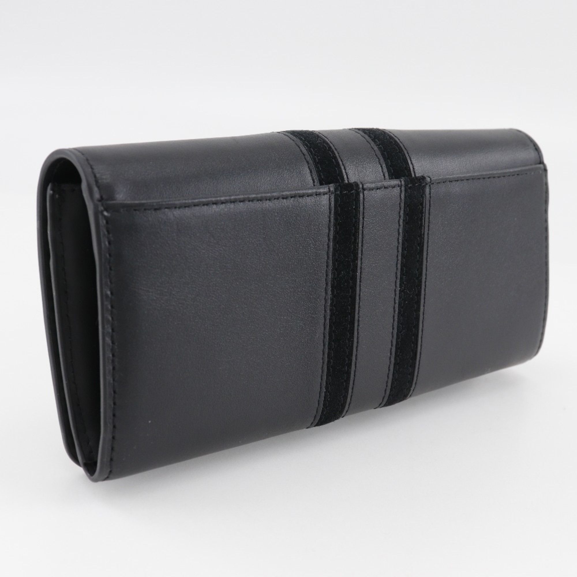 Furla Furla Sirena Long Wallet WP00146 Calfskin x Suede Black Snap Button Women's Size ONE SIZE - 3 Thumbnail