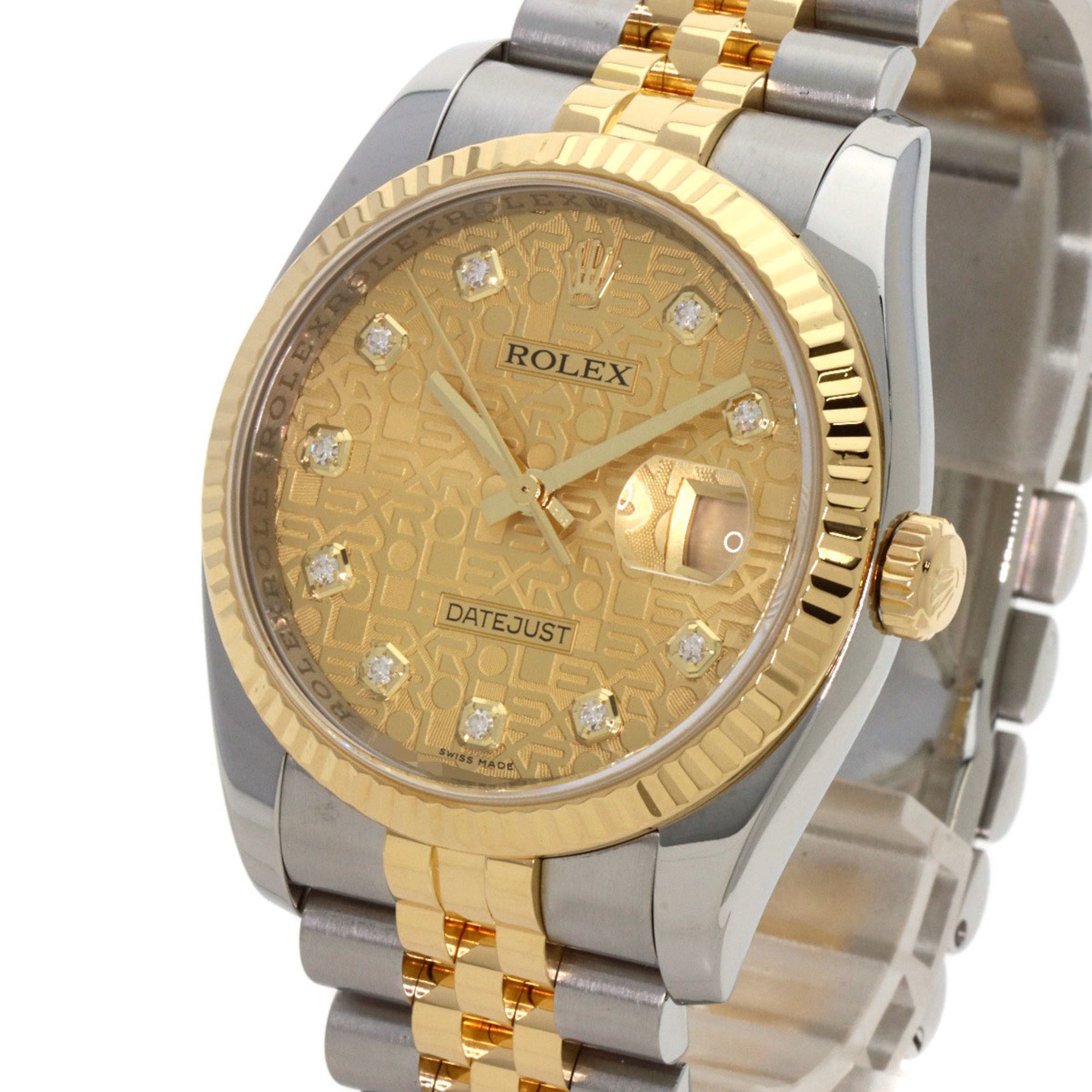 Rolex Rolex 116233G Datejust 10P Diamond Watch Stainless Steel SSxK18YG Men's ROLEX Size ONE SIZE - 3 Thumbnail