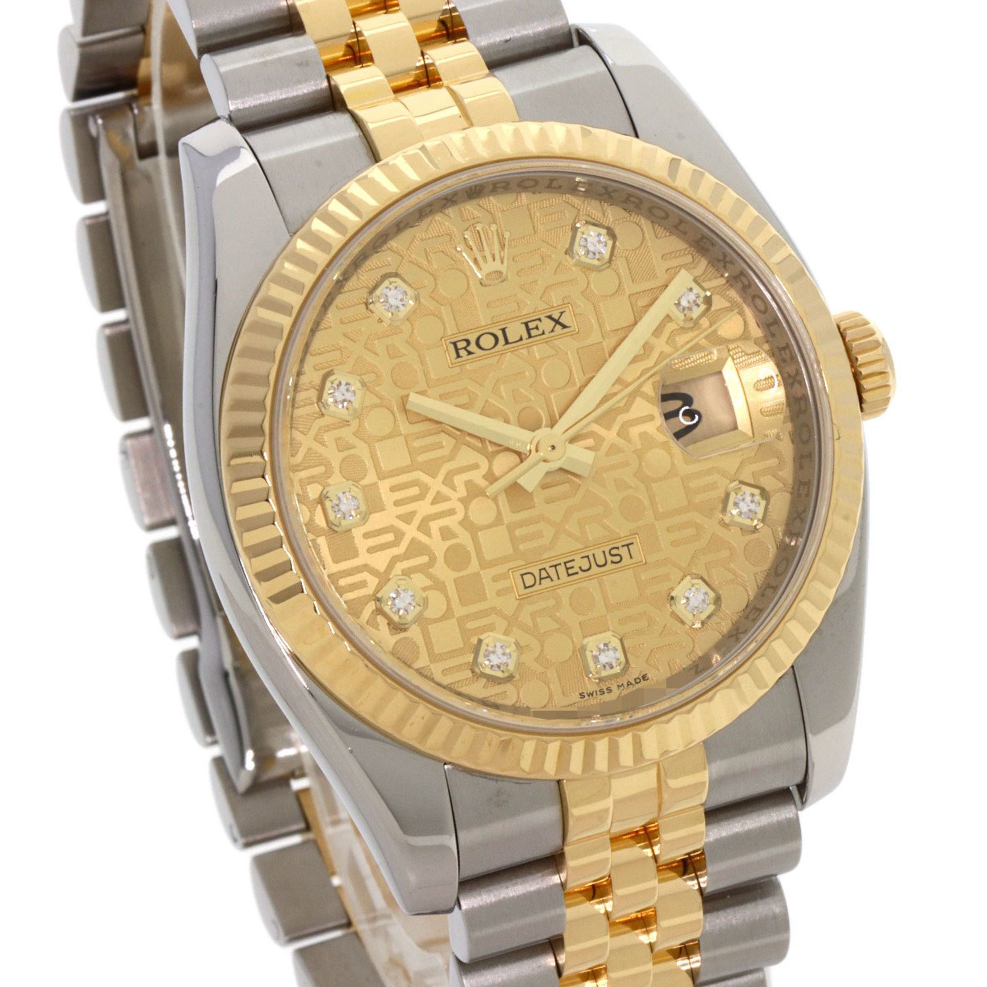 Rolex Rolex 116233G Datejust 10P Diamond Watch Stainless Steel SSxK18YG Men's ROLEX Size ONE SIZE - 4 Thumbnail