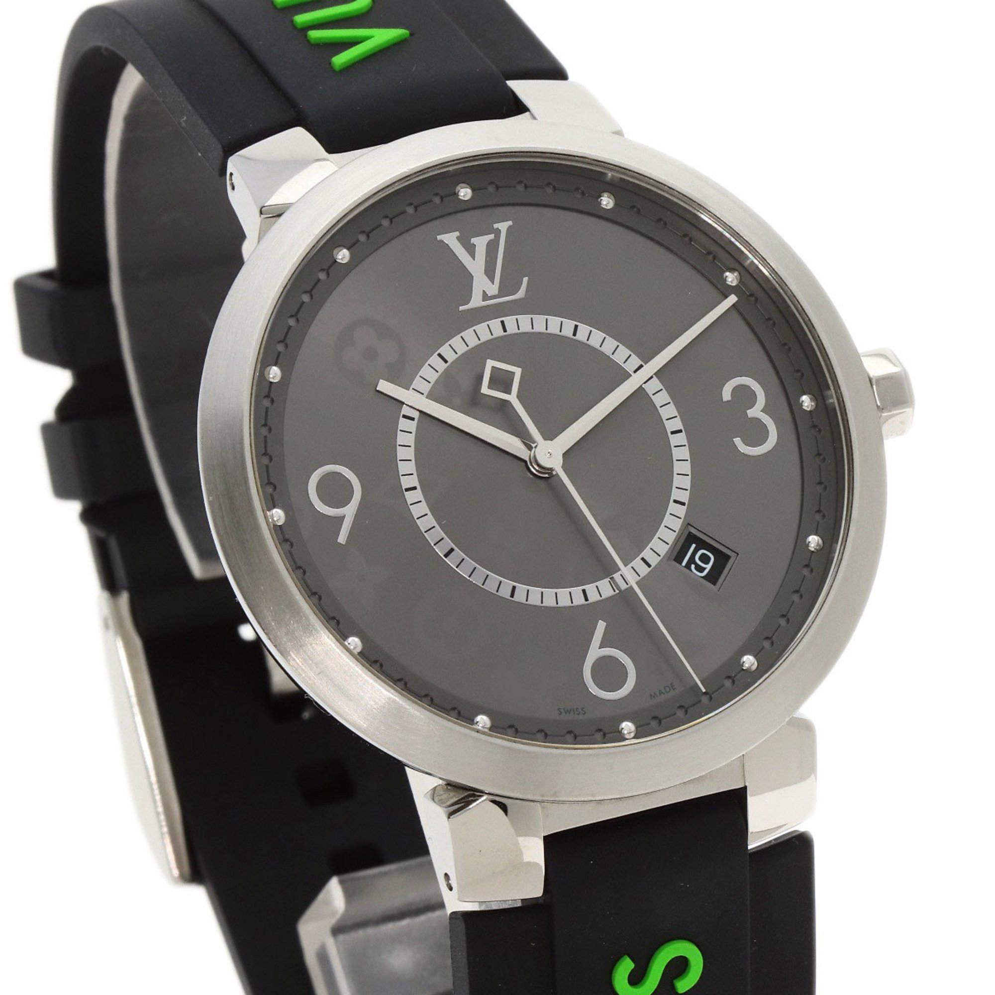 Louis Vuitton Louis Vuitton Q1DM0 Tambour Eclipse Watch Stainless Steel Rubber Men's LOUIS VUITTON Size ONE SIZE - 4 Thumbnail