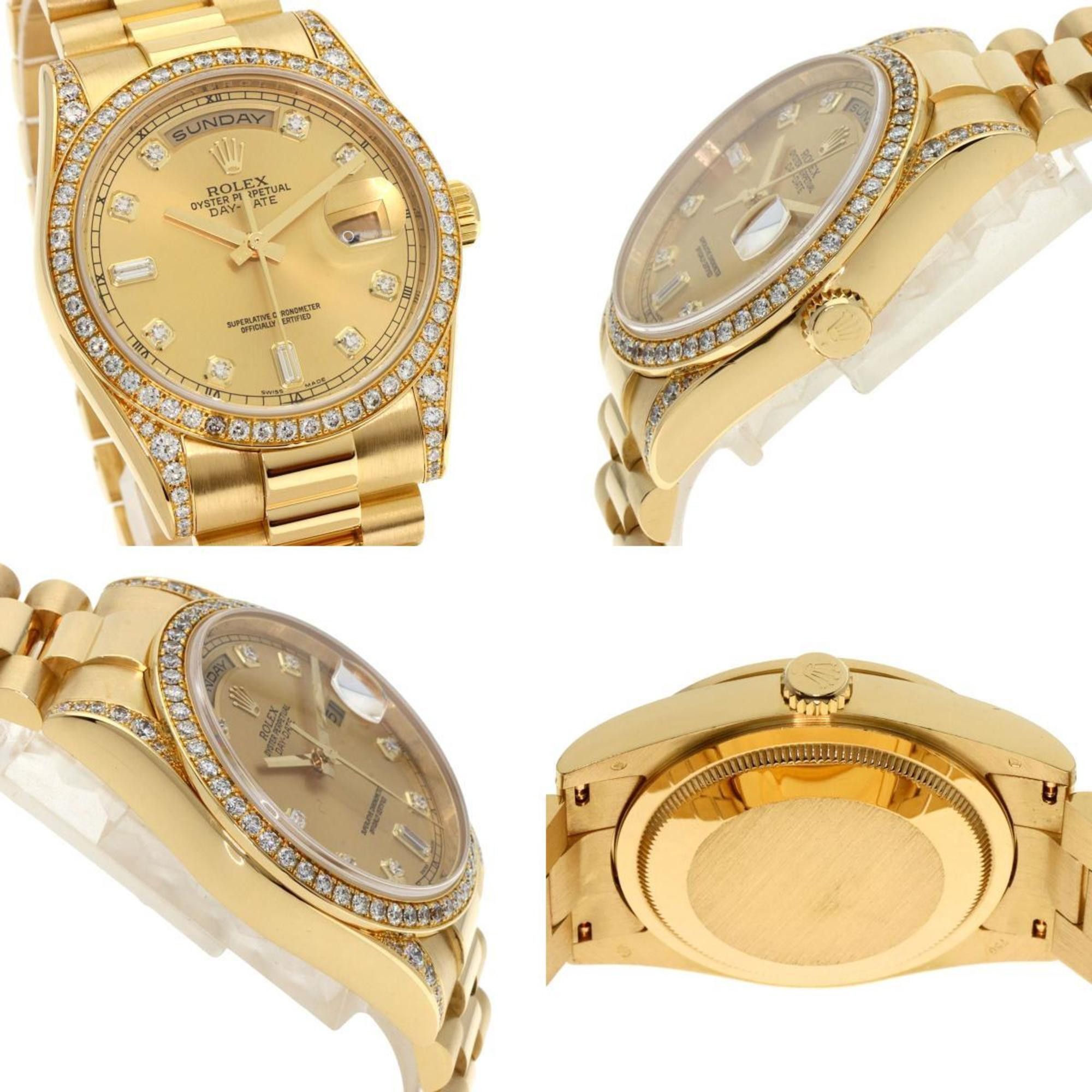 Rolex Rolex 118388A Day Date 10P Diamond Watch K18 Yellow Gold K18YG Men's ROLEX Size ONE SIZE - 4 Thumbnail